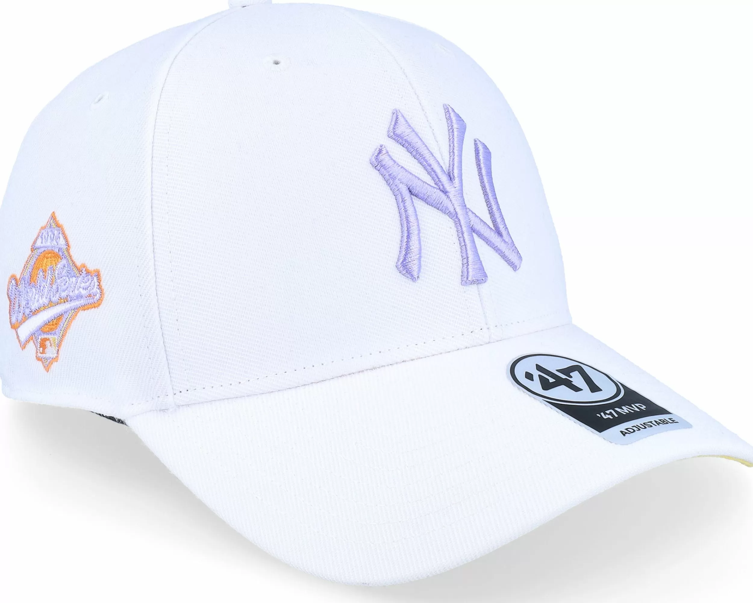 47 Brand New York Yankees Mlb World Series Sure Shot 47 Mvp White/Lavendel Adjustable - -Unisex Adjustable