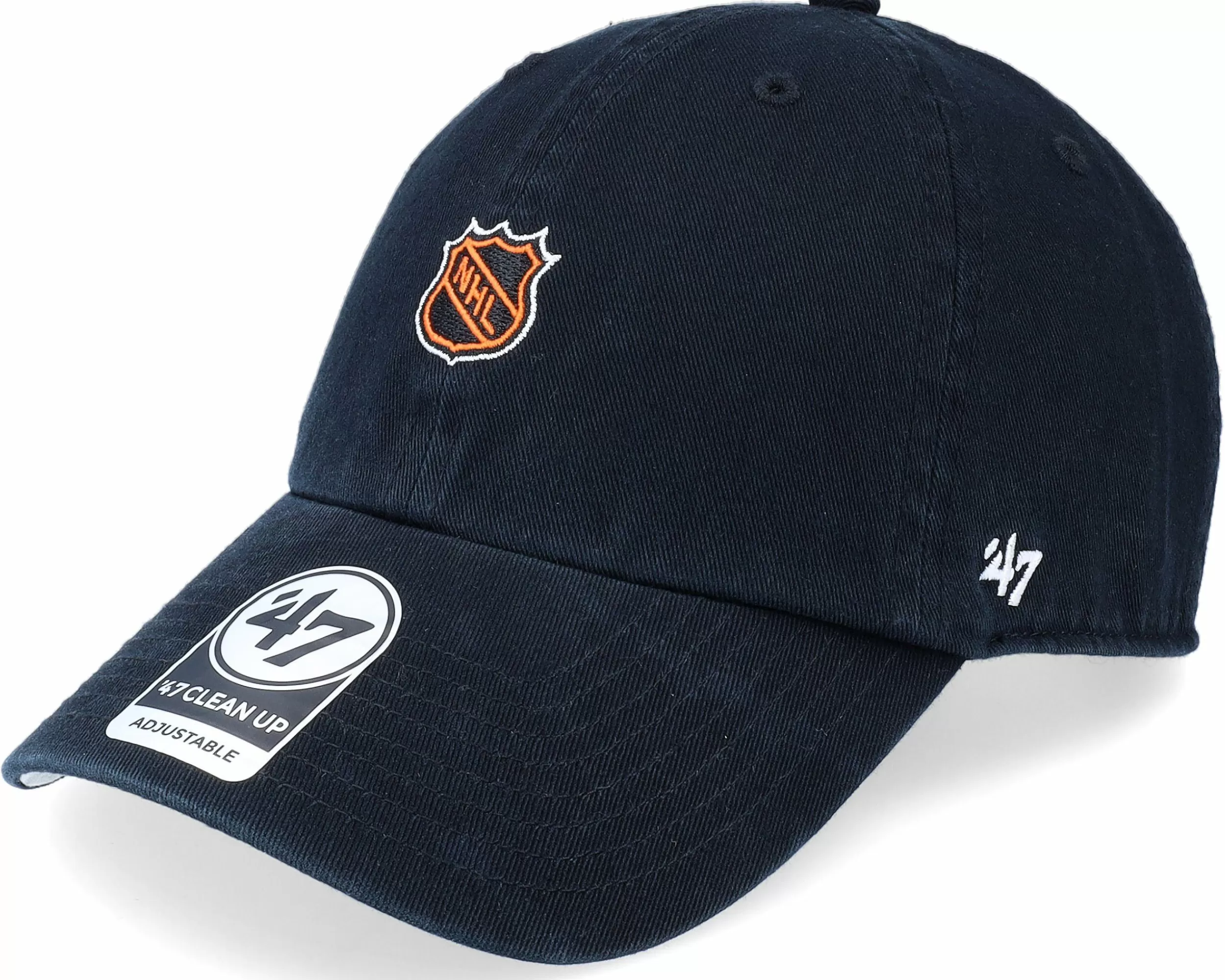 47 Brand Nhl Logo Base Runner Clean Up Black Dad Cap - -Unisex Dad Cap