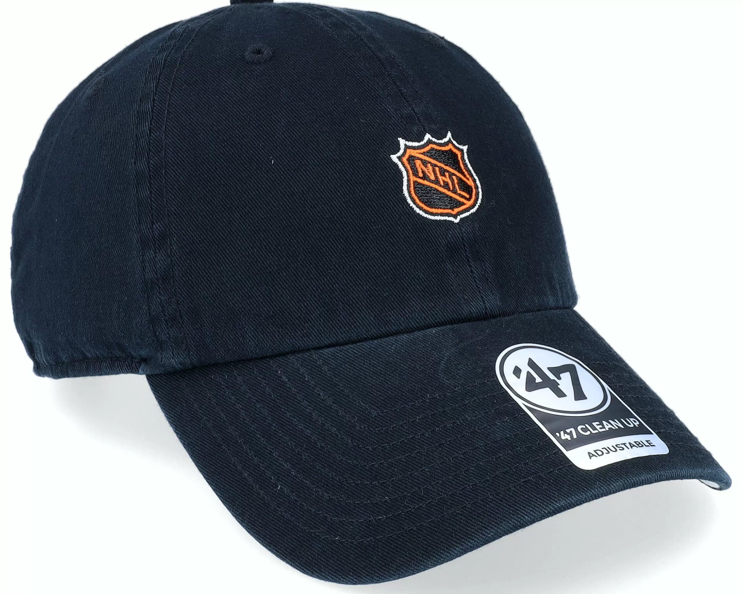47 Brand Nhl Logo Base Runner Clean Up Black Dad Cap - -Unisex Dad Cap