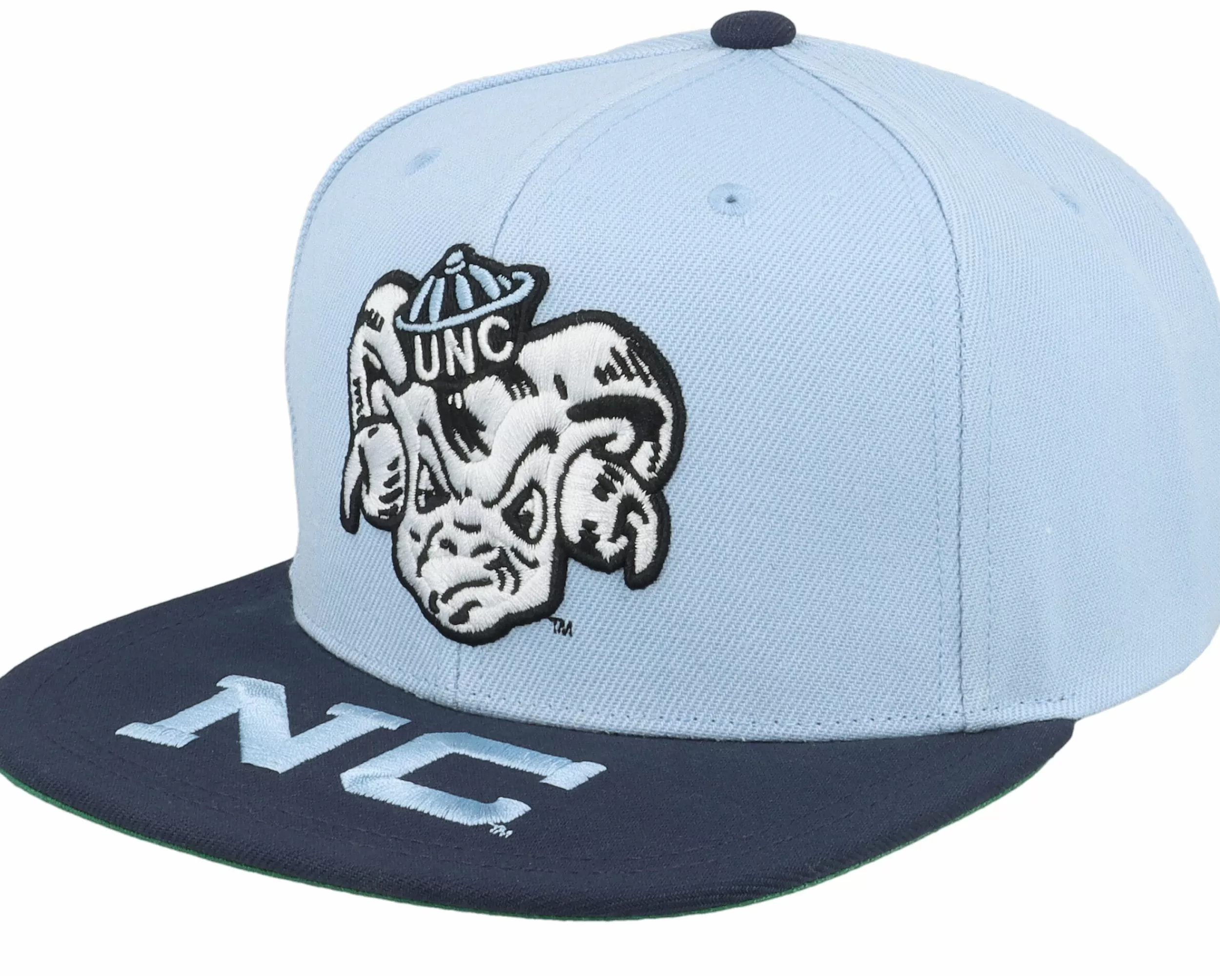 Mitchell & Ness North Carolina Tar Heels Logo Bill Light Blue/Navy Snapback - -Unisex Snapback