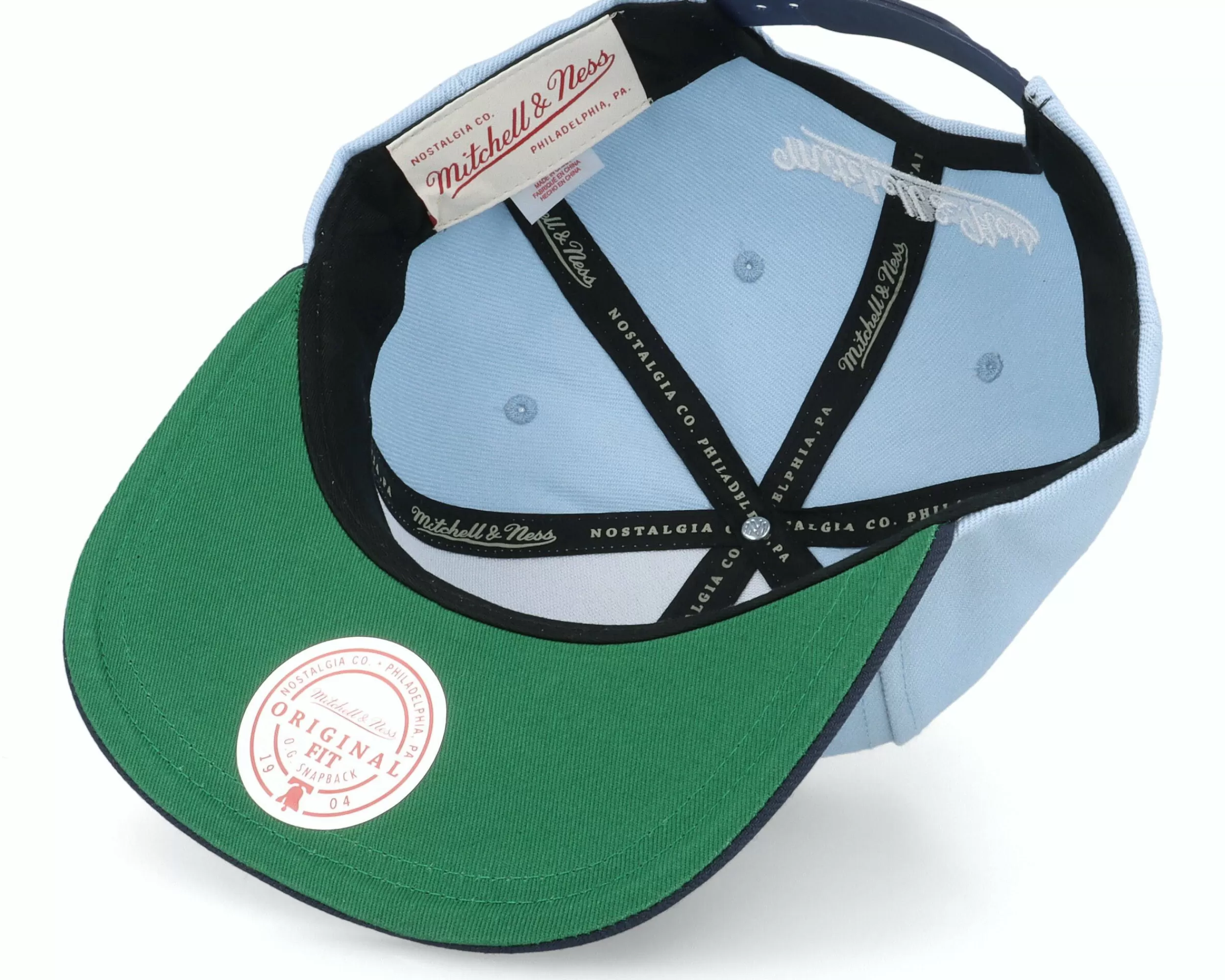 Mitchell & Ness North Carolina Tar Heels Logo Bill Light Blue/Navy Snapback - -Unisex Snapback