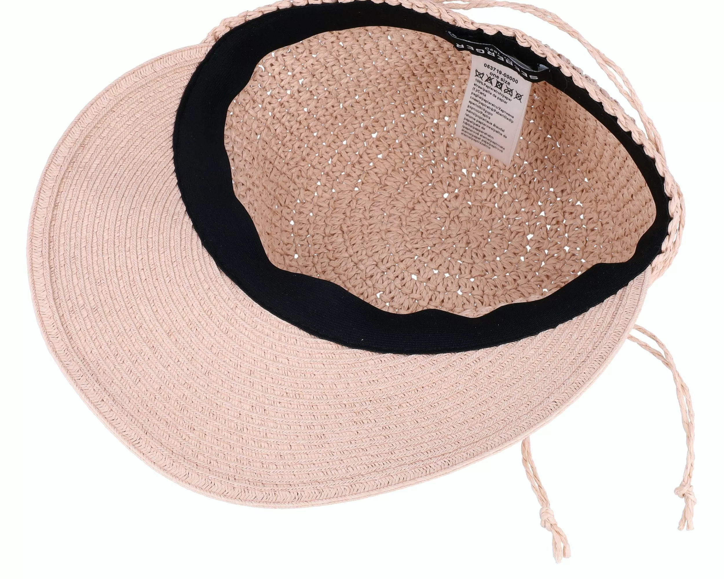 Seeberger Paper Crochet Cap With Big Visor Powder Red Fitted - -Unisex Fitted