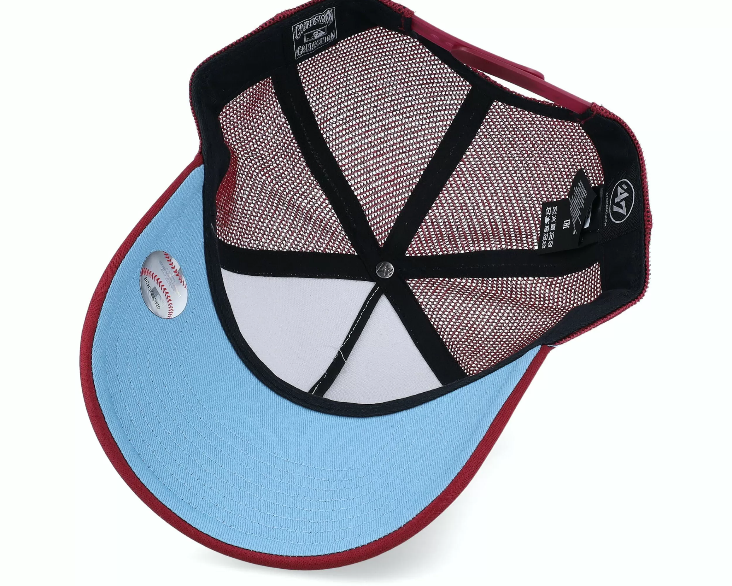 47 Brand Philadelphia Phillies Mlb Champ Offside Dt Cardinal/White Trucker - -Unisex Trucker