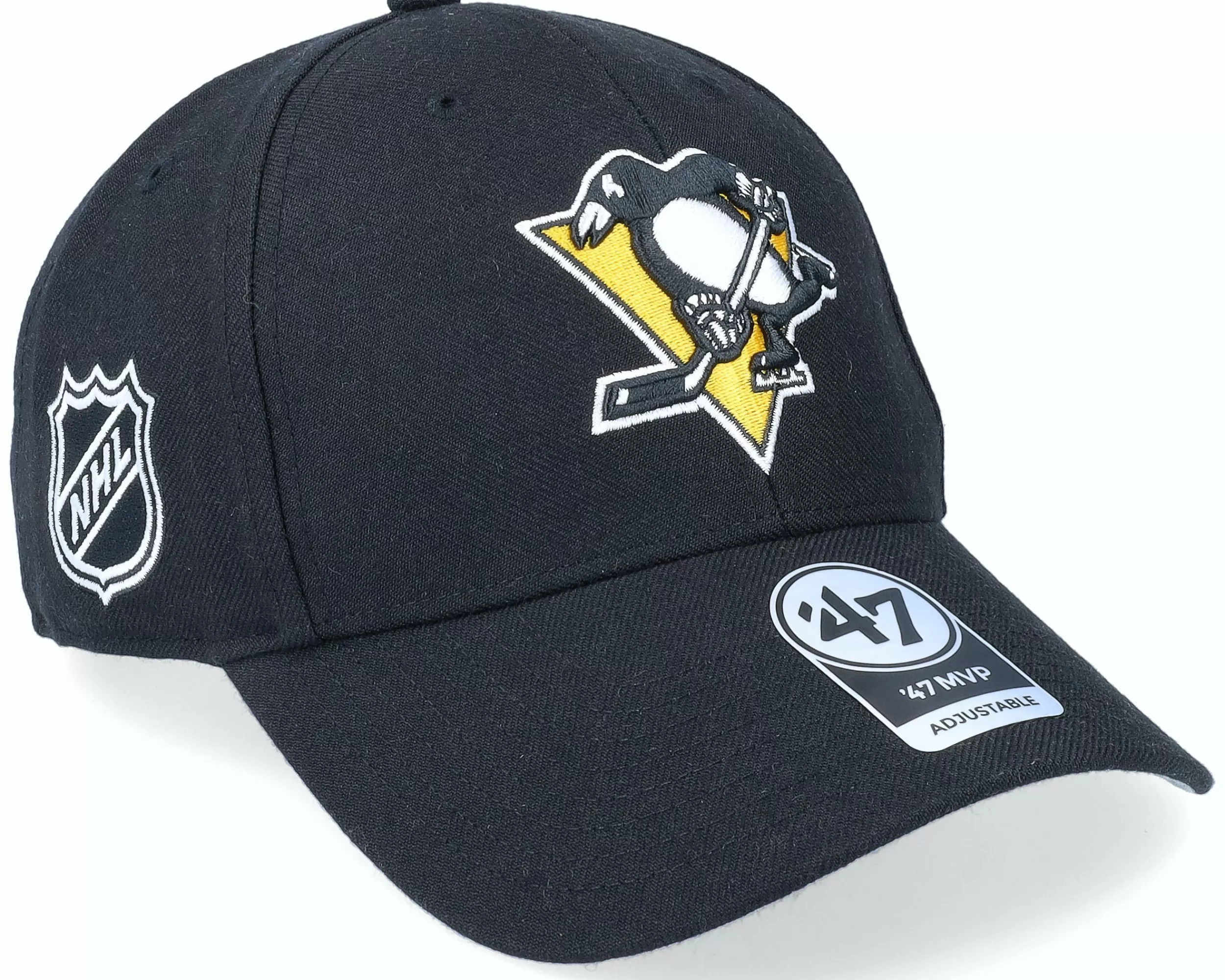 47 Brand Pittsburgh Penguins Nhl Sure Shot Mvp Black Adjustable - -Unisex Adjustable