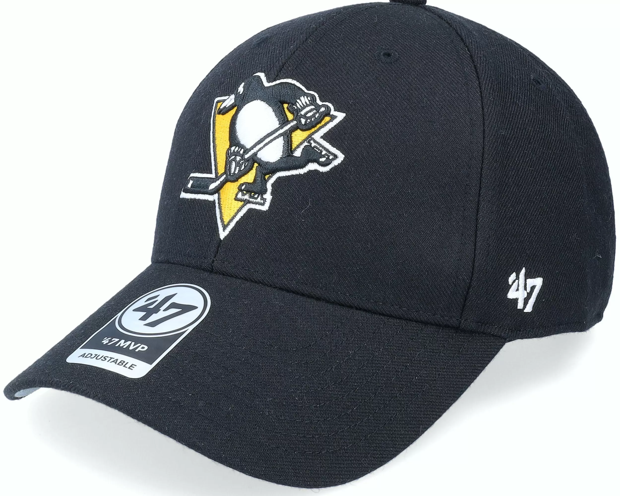 47 Brand Pittsburgh Penguins Nhl Sure Shot Mvp Black Adjustable - -Unisex Adjustable