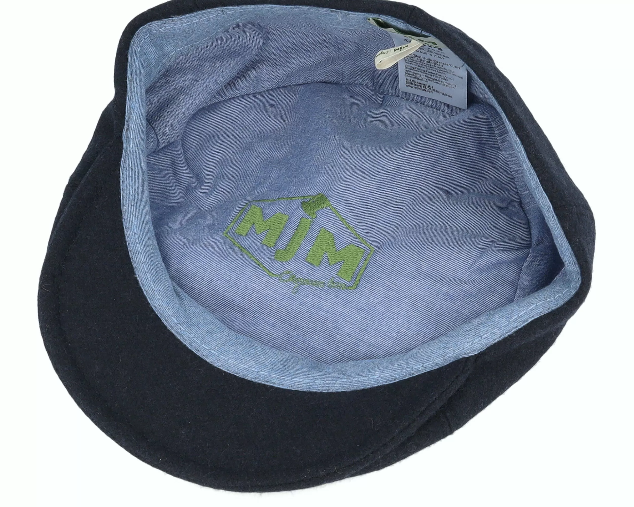 MJM Hats Rebel 32 Organic Wool/Cashmere Black Flat Cap - -Unisex Flat Caps
