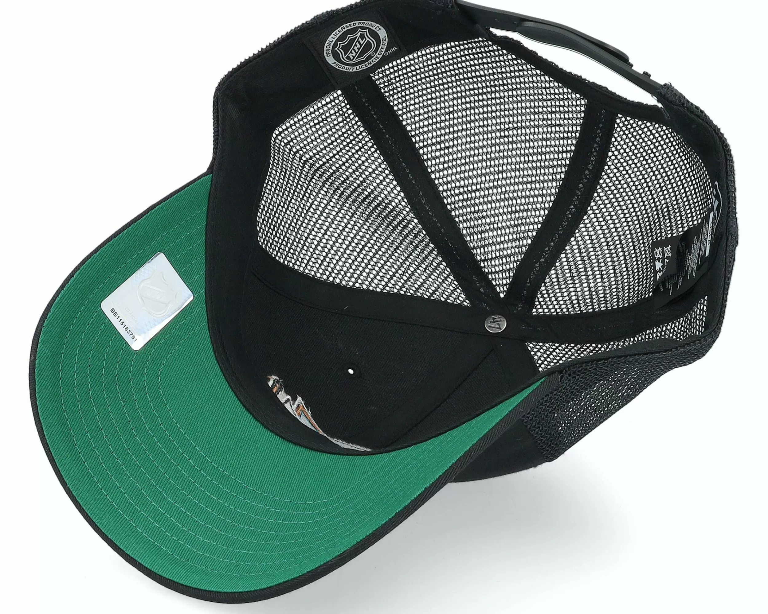 47 Brand San Jose Sharks Branson Mvp Black Trucker - -Unisex Adjustable