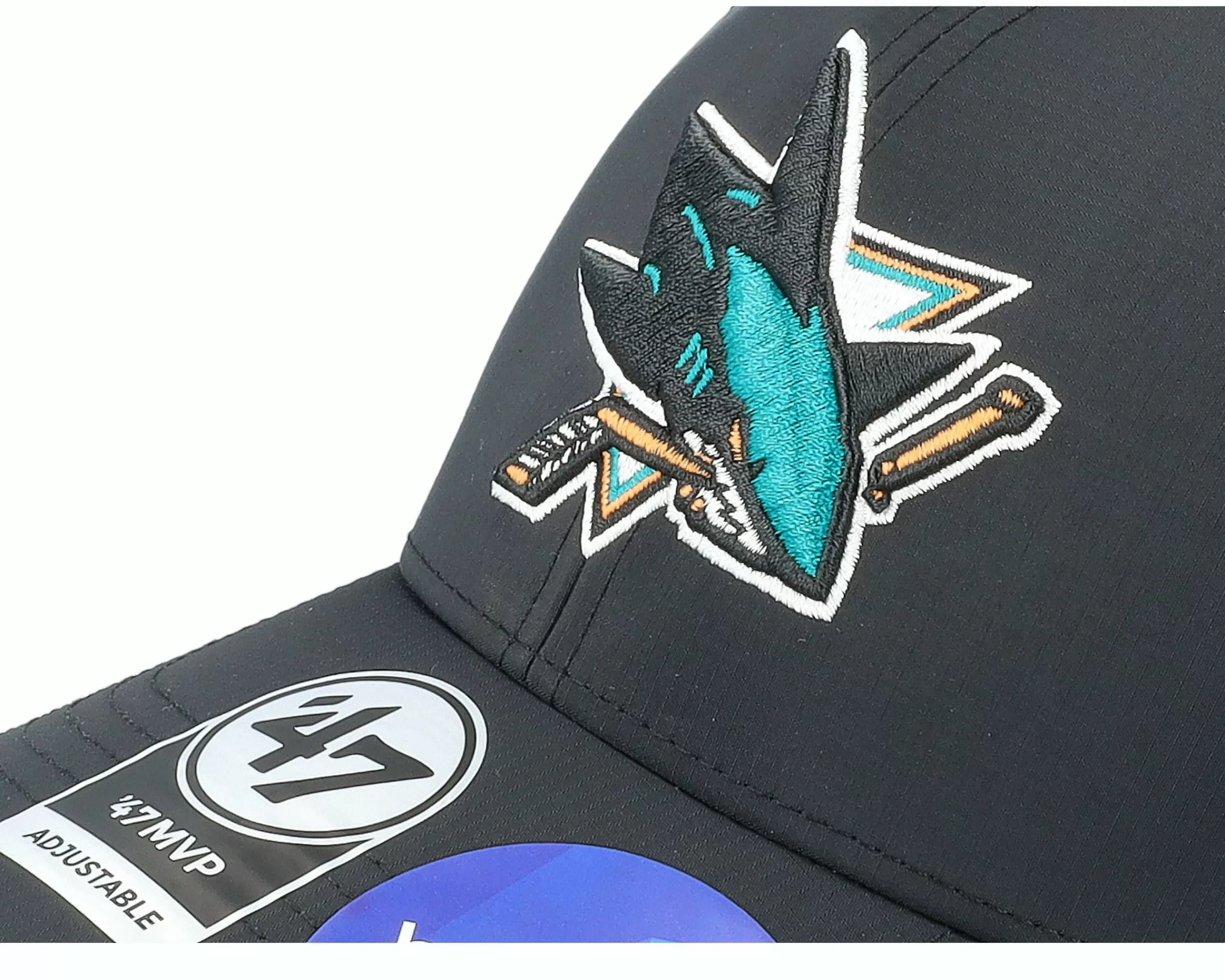 47 Brand San Jose Sharks Nhl Back Line Mvp Black Adjustable - -Unisex Adjustable
