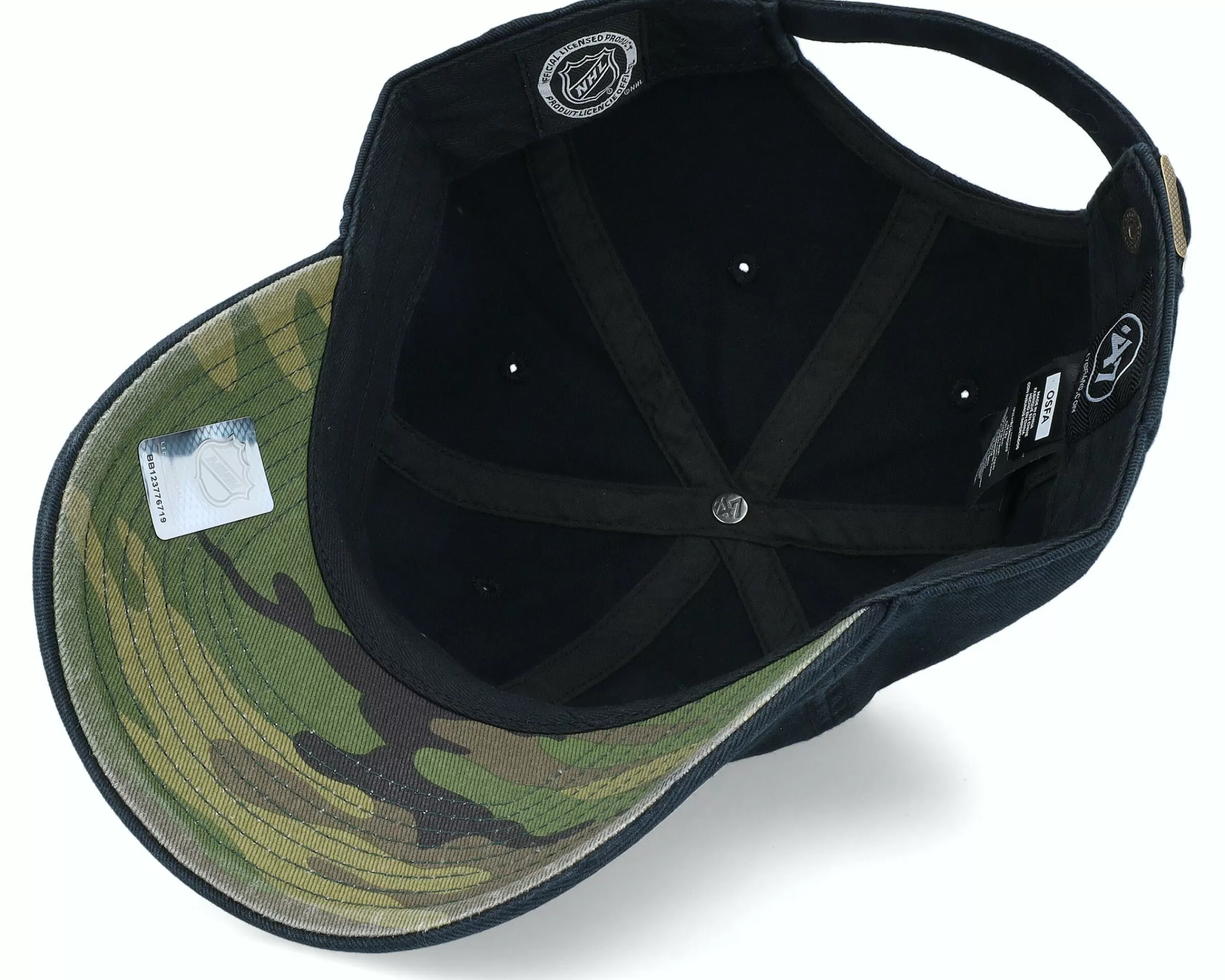 47 Brand San Jose Sharks Nhl Camo '47 Clean Up Black Dad Cap - -Unisex Dad Cap