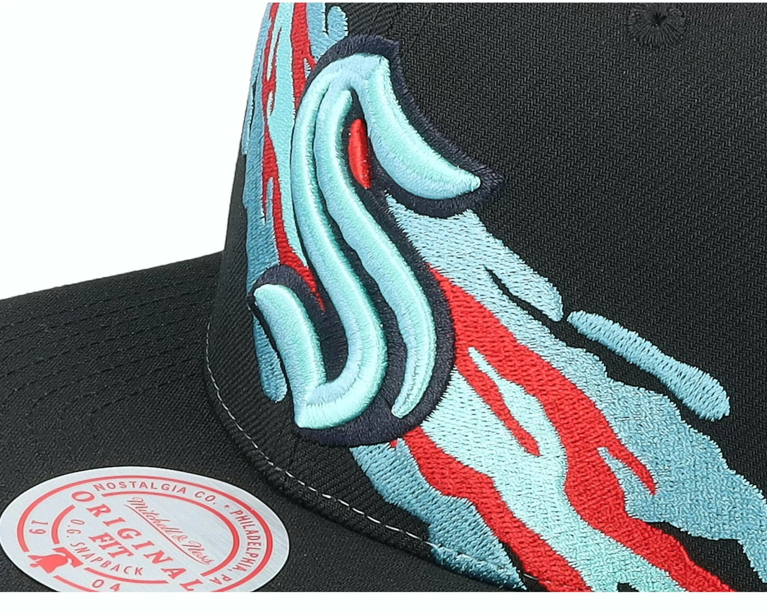 Mitchell & Ness Seattle Kraken Vintage Paintbrush Black Snapback - -Unisex Snapback