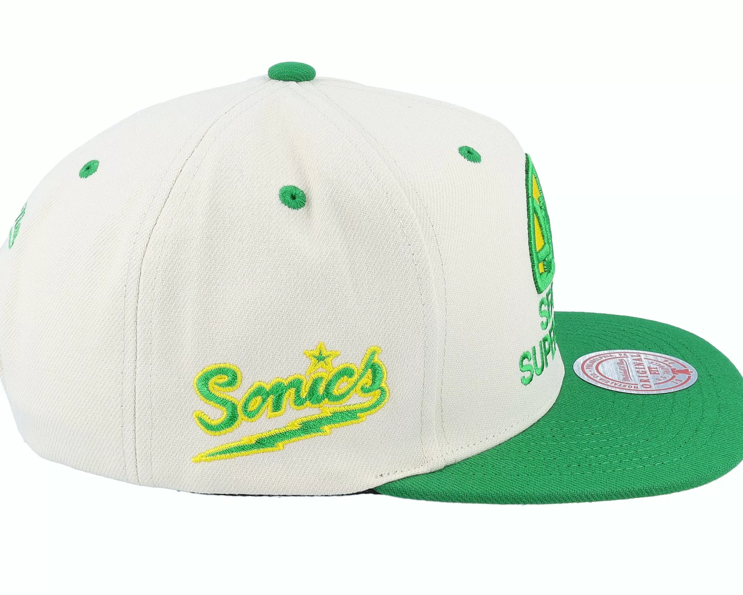 Mitchell & Ness Seattle Supersonics Sail Two Tone Hwc Cream/Green Snapback - -Unisex Snapback