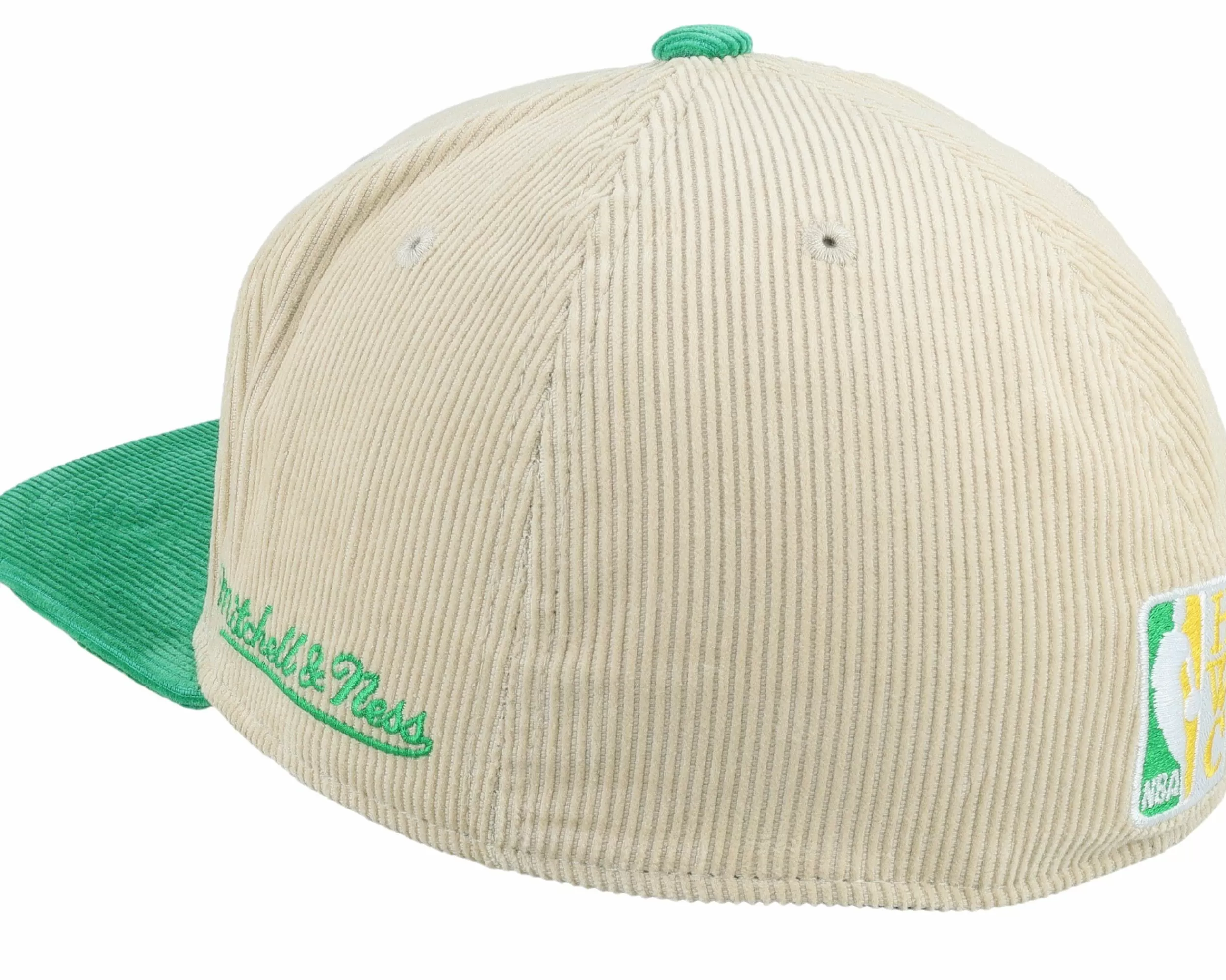 Mitchell & Ness Seattle Supersonics Team Cord Off White/Green Fitted - -Unisex Fitted