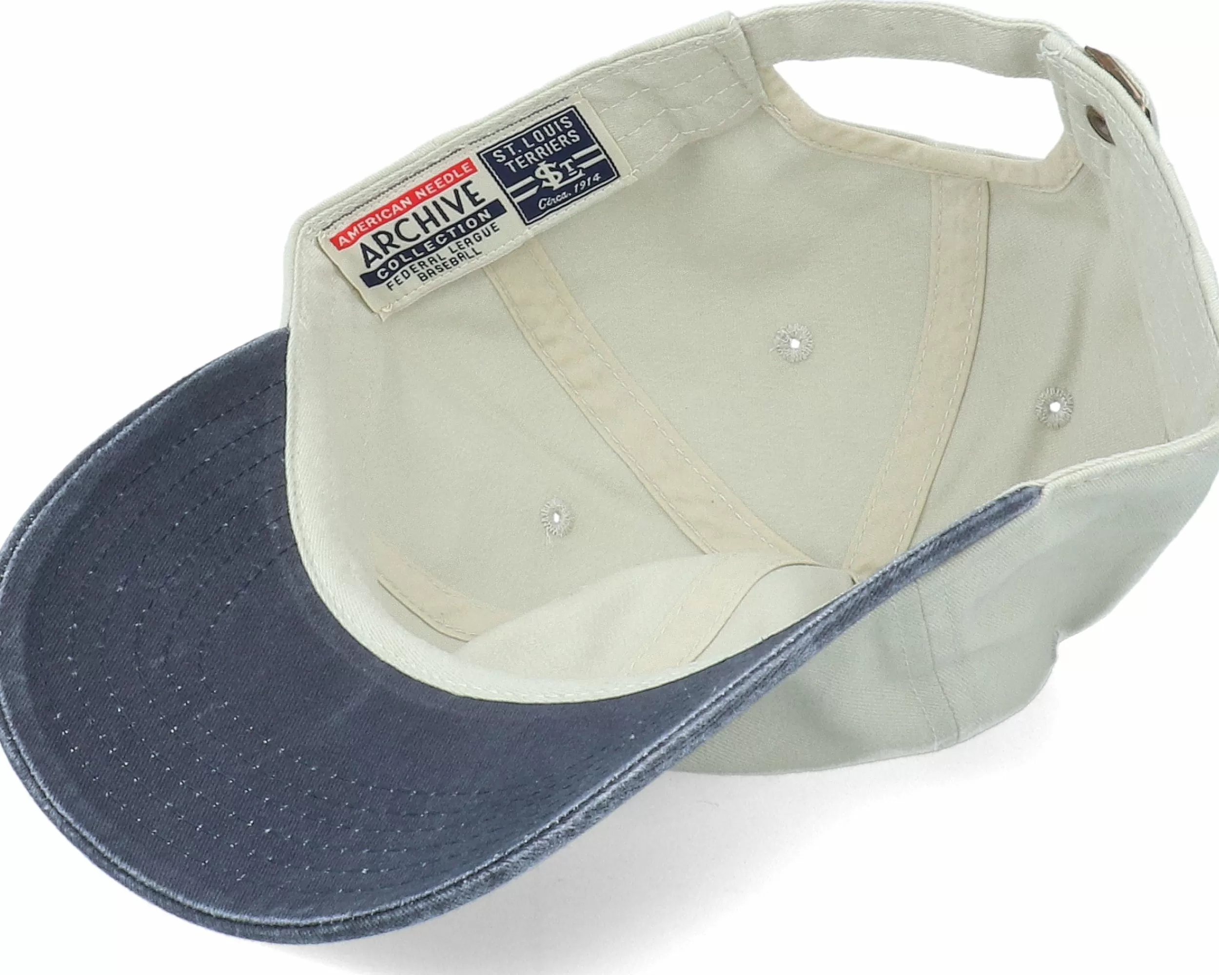 American Needle St: Louis Terriers Archive Stone & Khaki/Navy Dad Cap - -Unisex Dad Cap