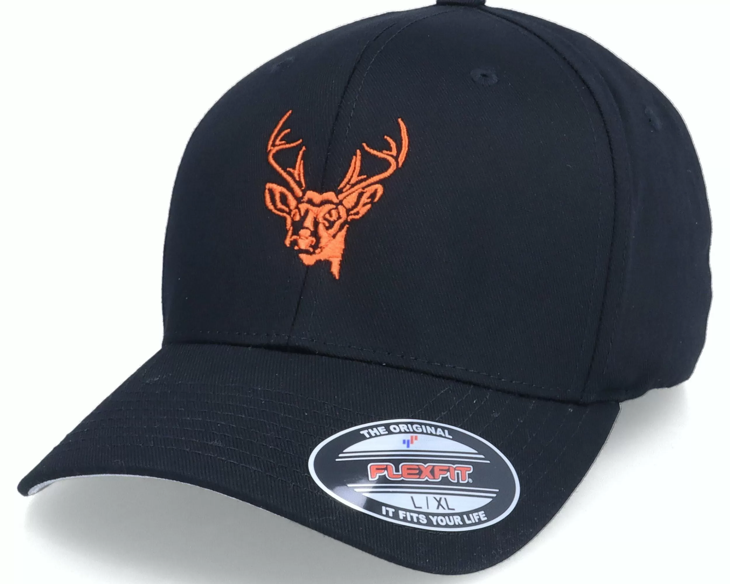 Hunter Stag Deer Black Flexfit - -Unisex Flexfit