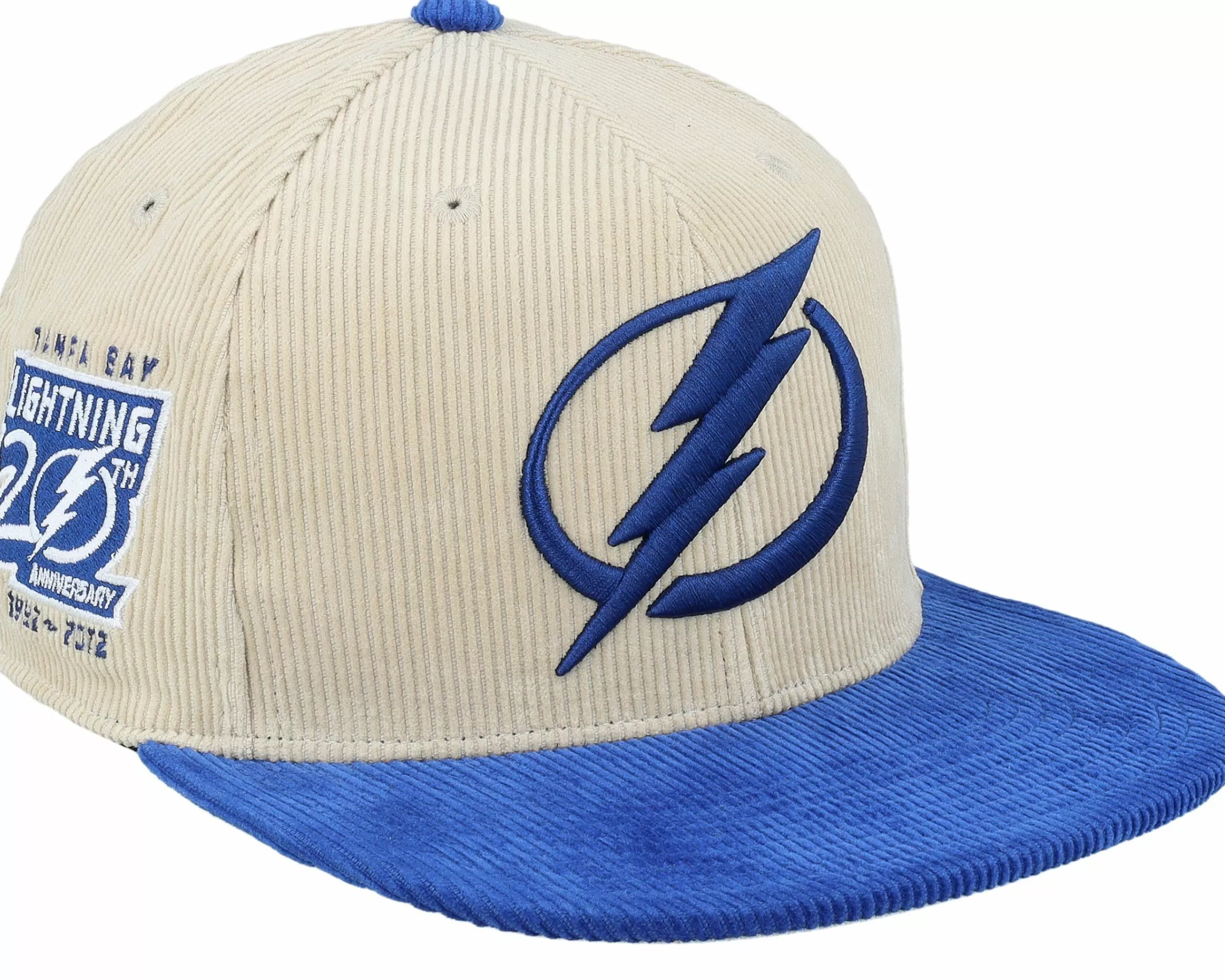 Mitchell & Ness Tampa Bay Lightning Team Cord Off White/Blue Fitted - -Unisex Fitted