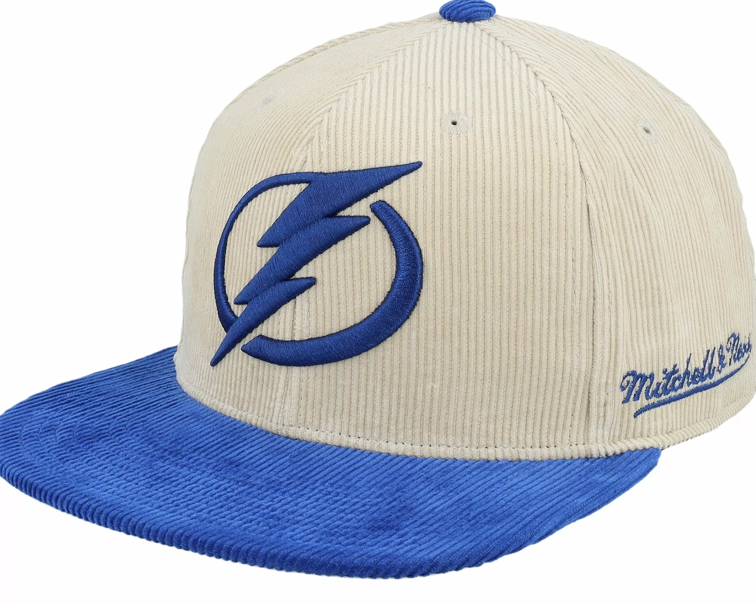 Mitchell & Ness Tampa Bay Lightning Team Cord Off White/Blue Fitted - -Unisex Fitted