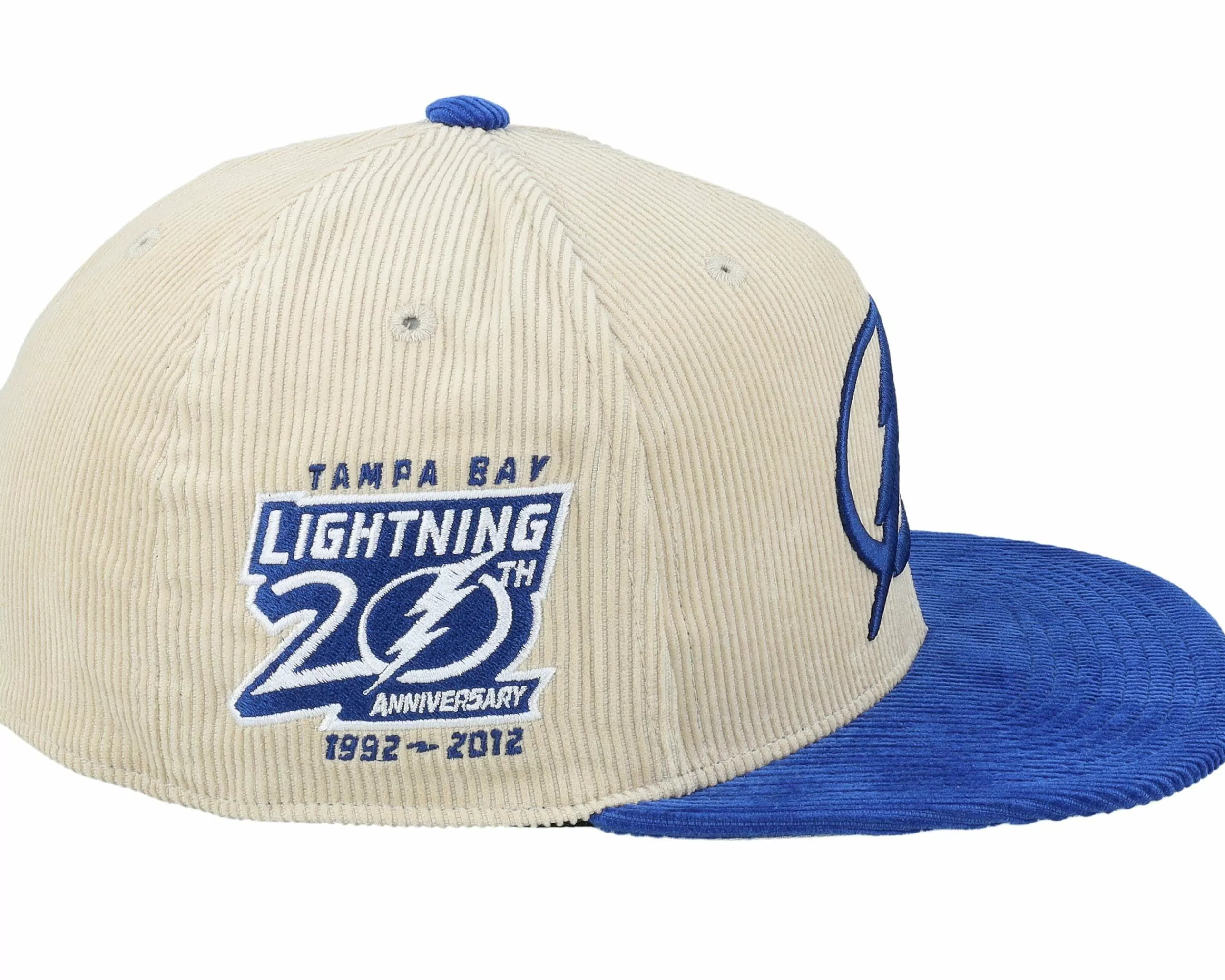 Mitchell & Ness Tampa Bay Lightning Team Cord Off White/Blue Fitted - -Unisex Fitted