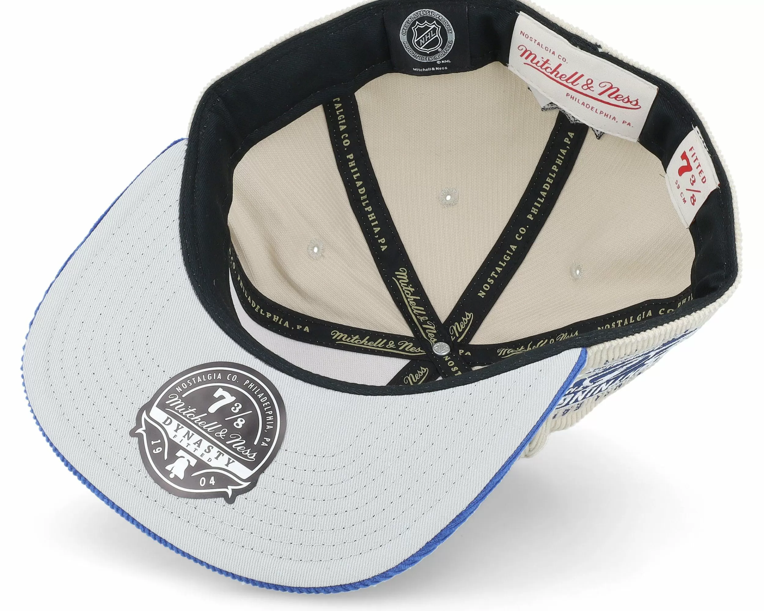 Mitchell & Ness Tampa Bay Lightning Team Cord Off White/Blue Fitted - -Unisex Fitted