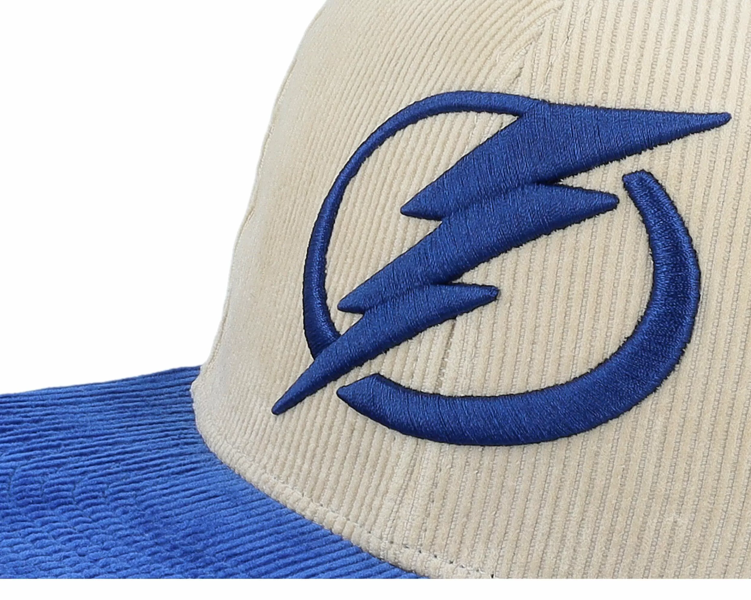 Mitchell & Ness Tampa Bay Lightning Team Cord Off White/Blue Fitted - -Unisex Fitted