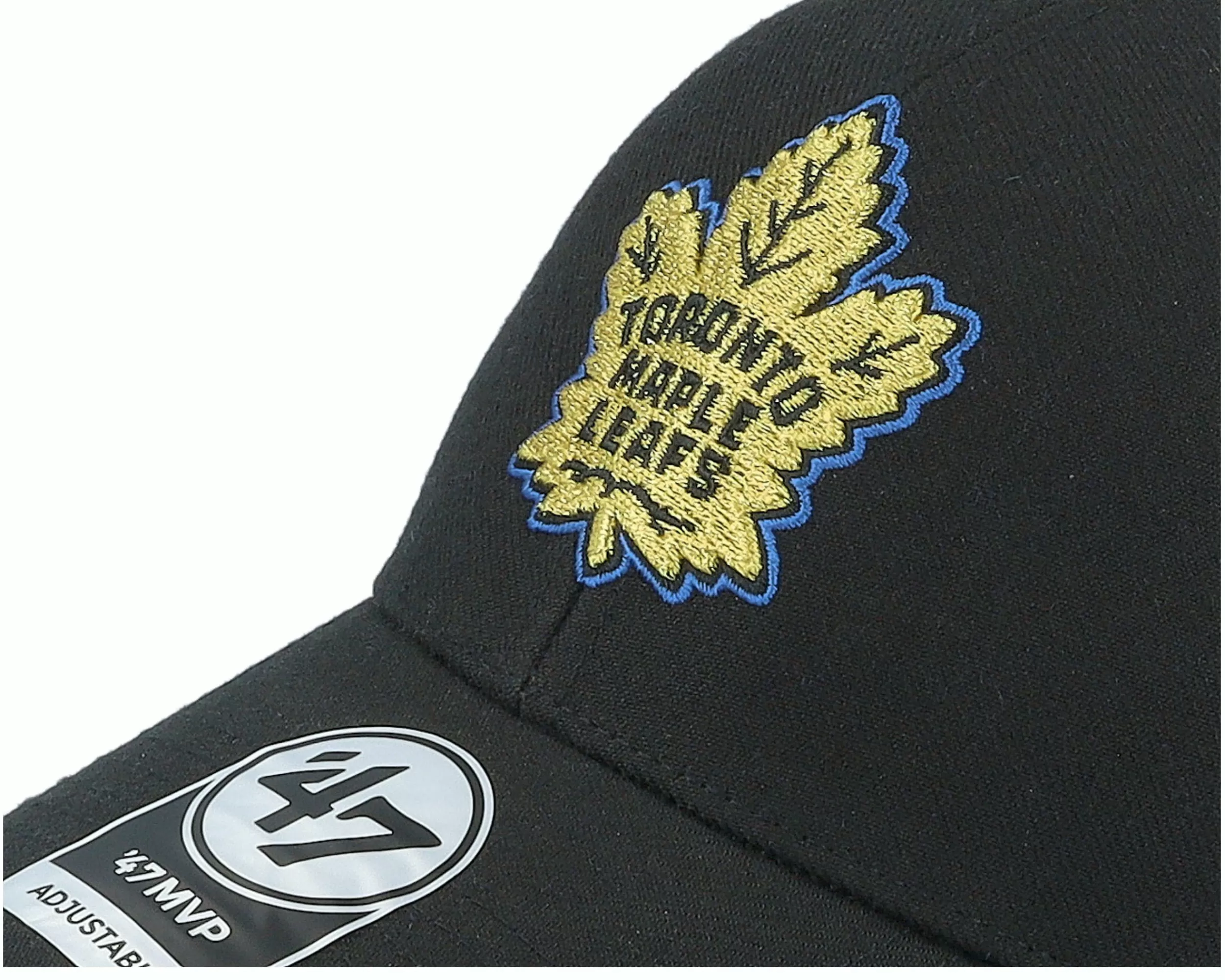 47 Brand Toronto Maple Leafs Color Pop Metallic Mvp Black Adjustable - -Unisex Adjustable