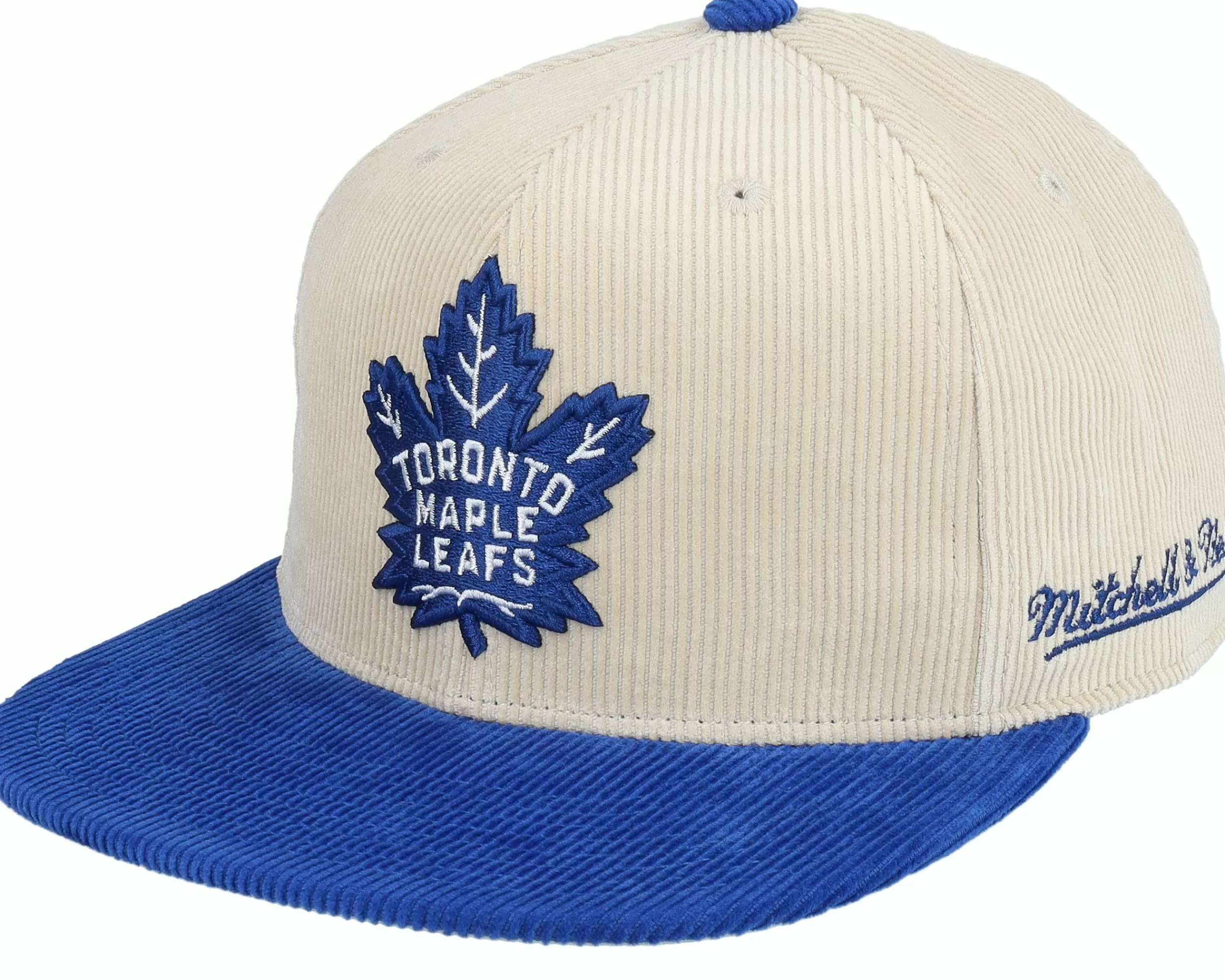 Mitchell & Ness Toronto Maple Leafs Team Cord Off White/Blue Fitted - -Unisex Fitted