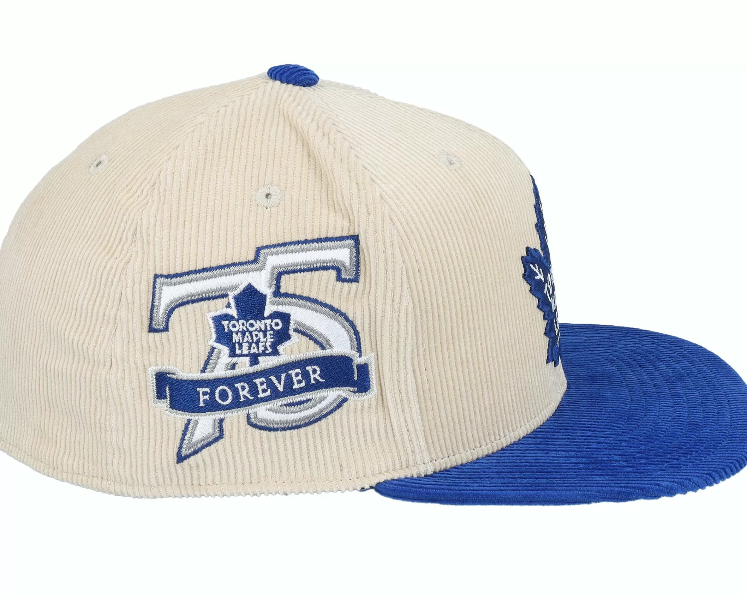 Mitchell & Ness Toronto Maple Leafs Team Cord Off White/Blue Fitted - -Unisex Fitted
