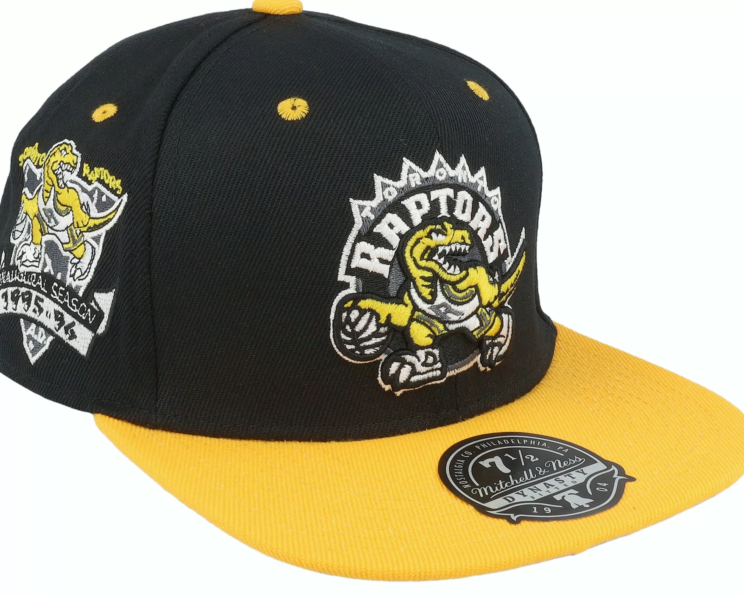Mitchell & Ness Toronto Raptors Yellow Toe Black/Yellow Fitted - -Unisex Fitted