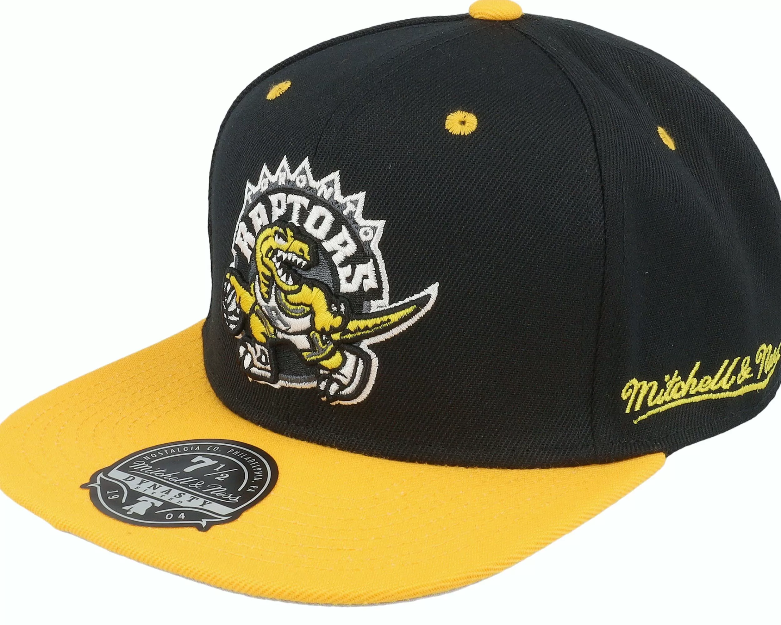 Mitchell & Ness Toronto Raptors Yellow Toe Black/Yellow Fitted - -Unisex Fitted