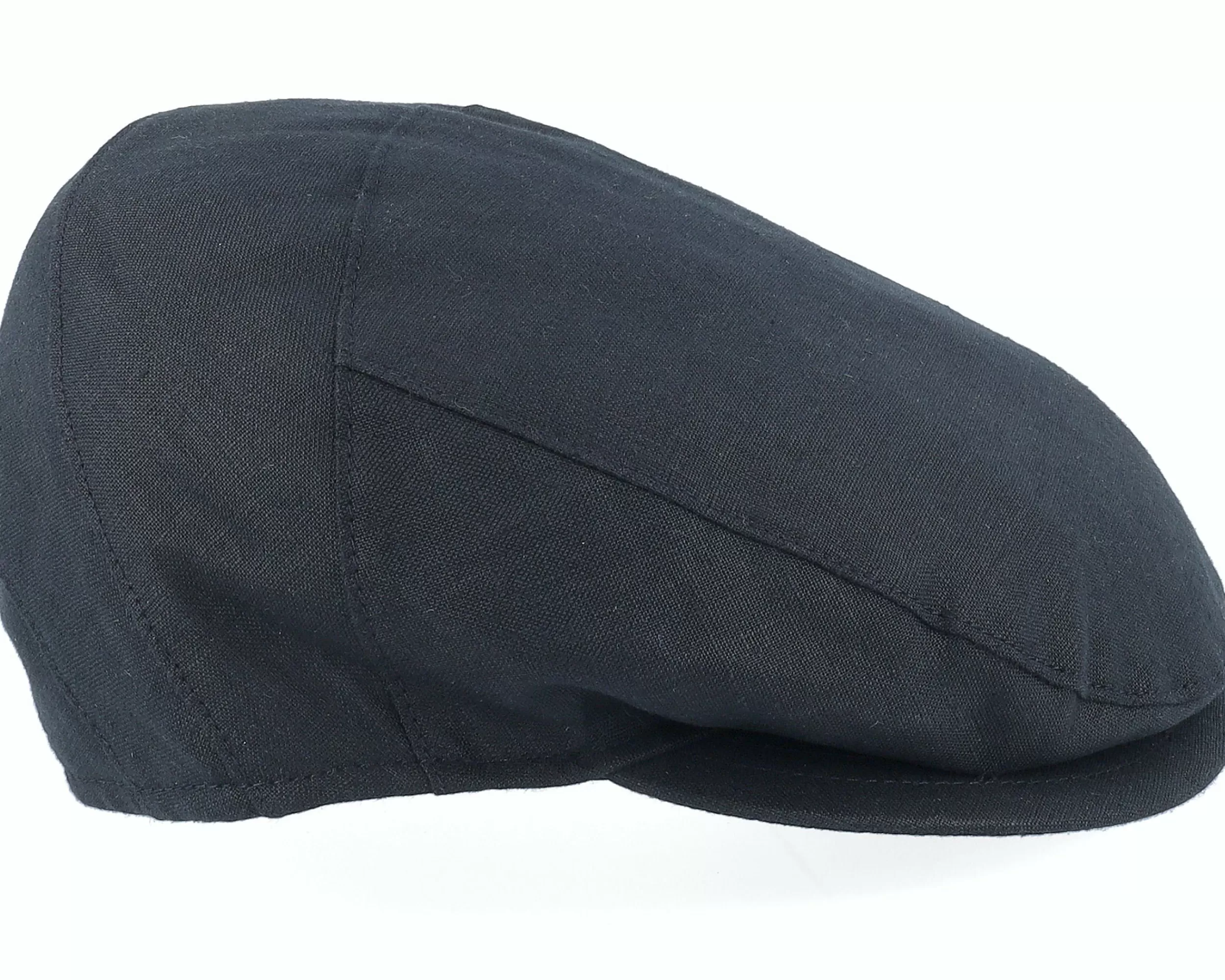 Borsalino Unthreaded Cap With Wedges Behind Black Flat Cap - -Unisex Flat Caps