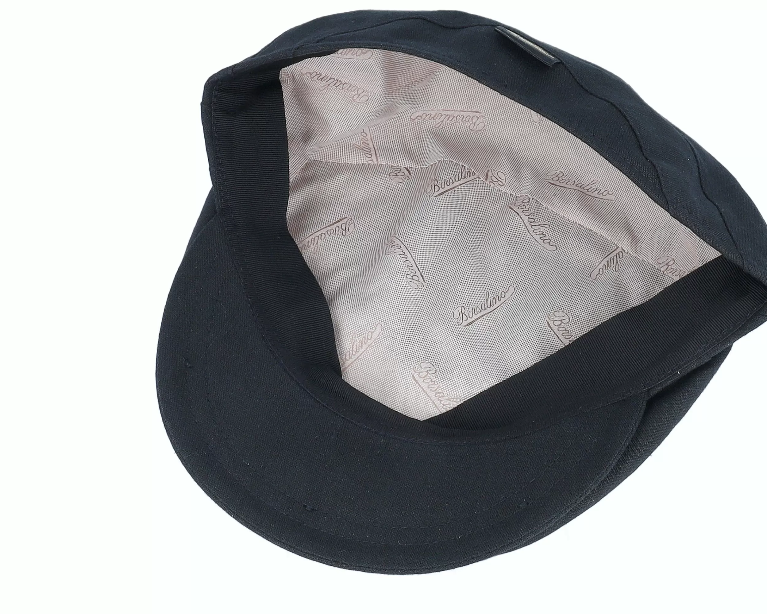 Borsalino Unthreaded Cap With Wedges Behind Black Flat Cap - -Unisex Flat Caps