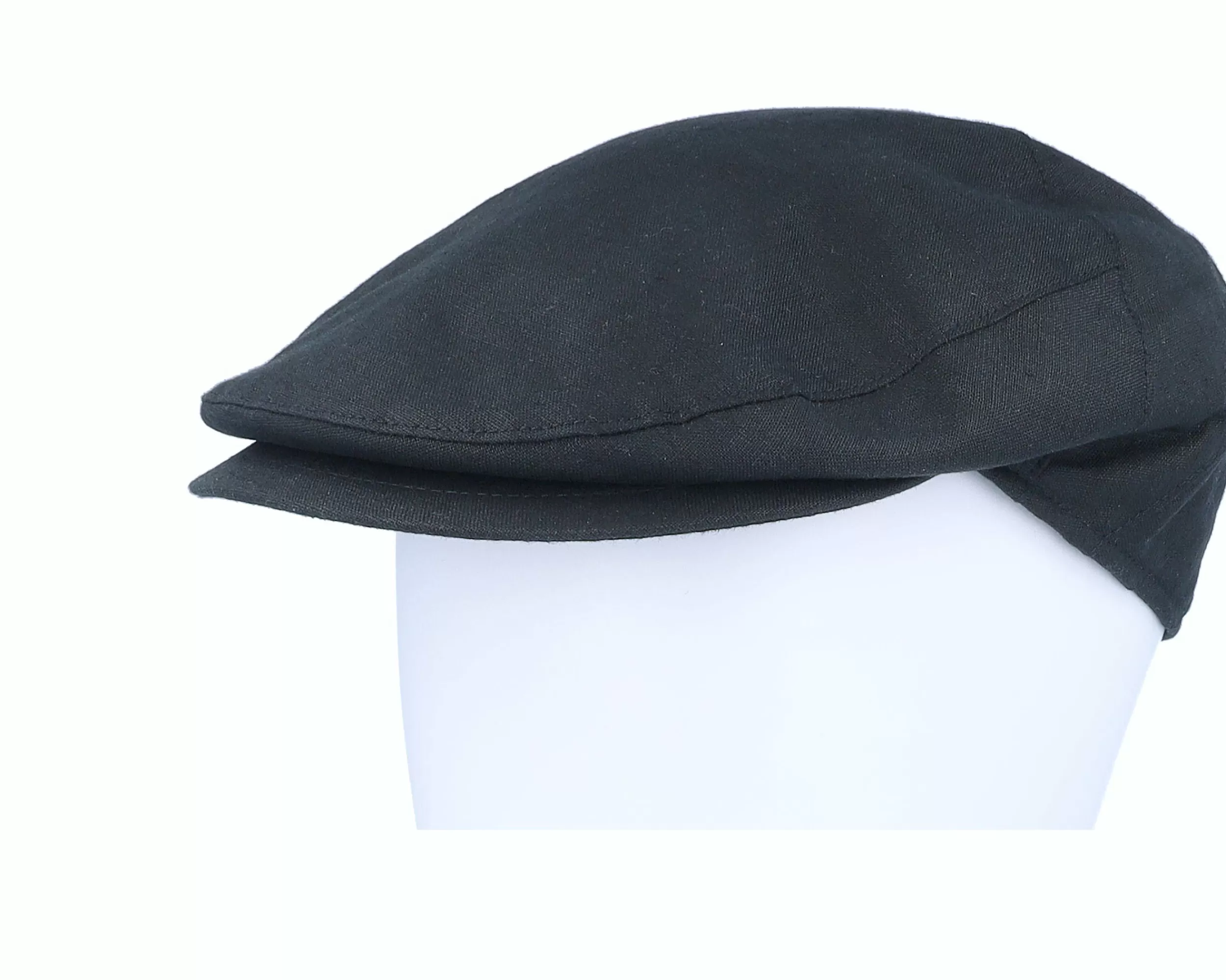 Borsalino Unthreaded Cap With Wedges Behind Black Flat Cap - -Unisex Flat Caps
