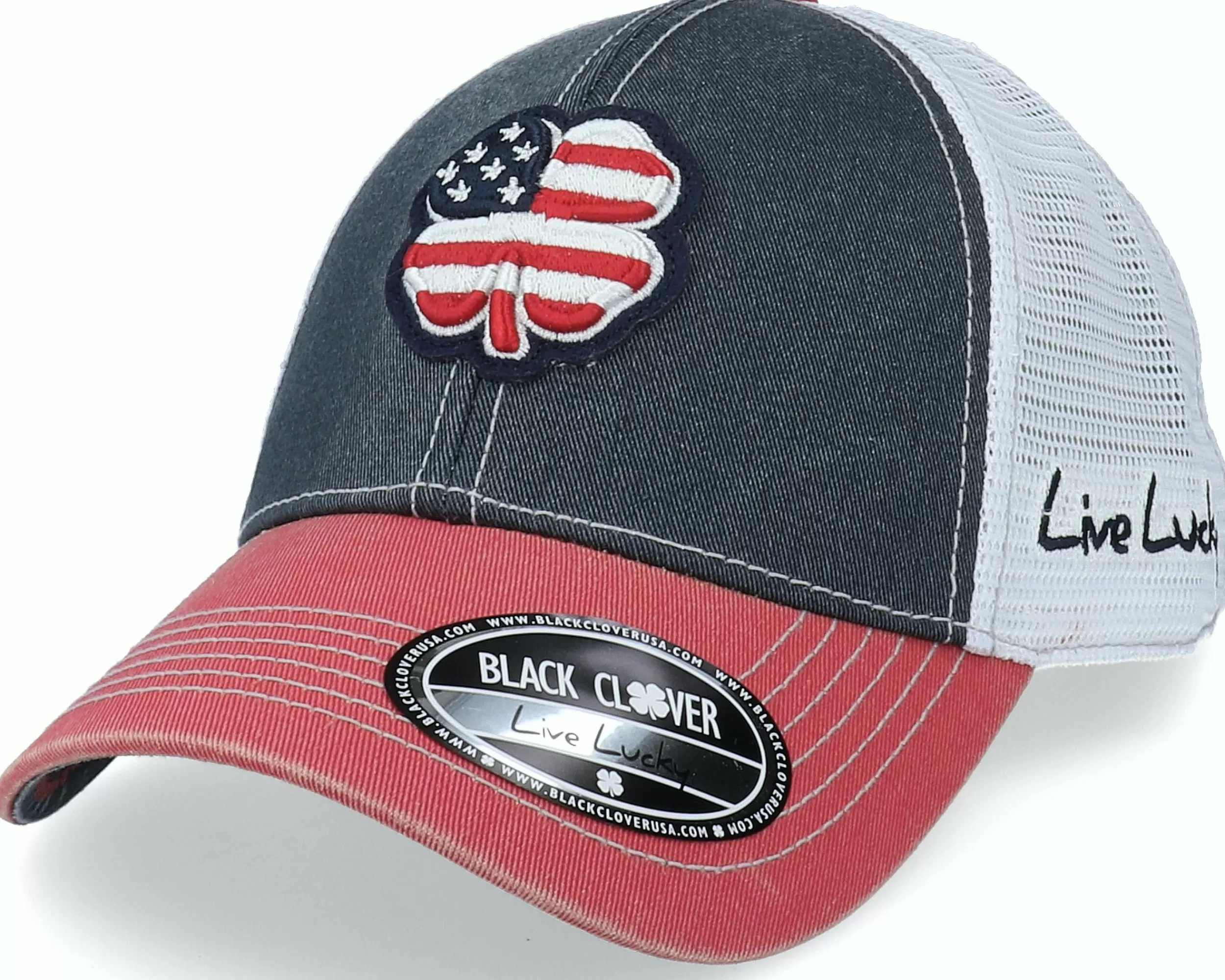 Black Clover Usa Flag 2T Vintage Navy/Red/Usa Trucker - -Unisex Trucker