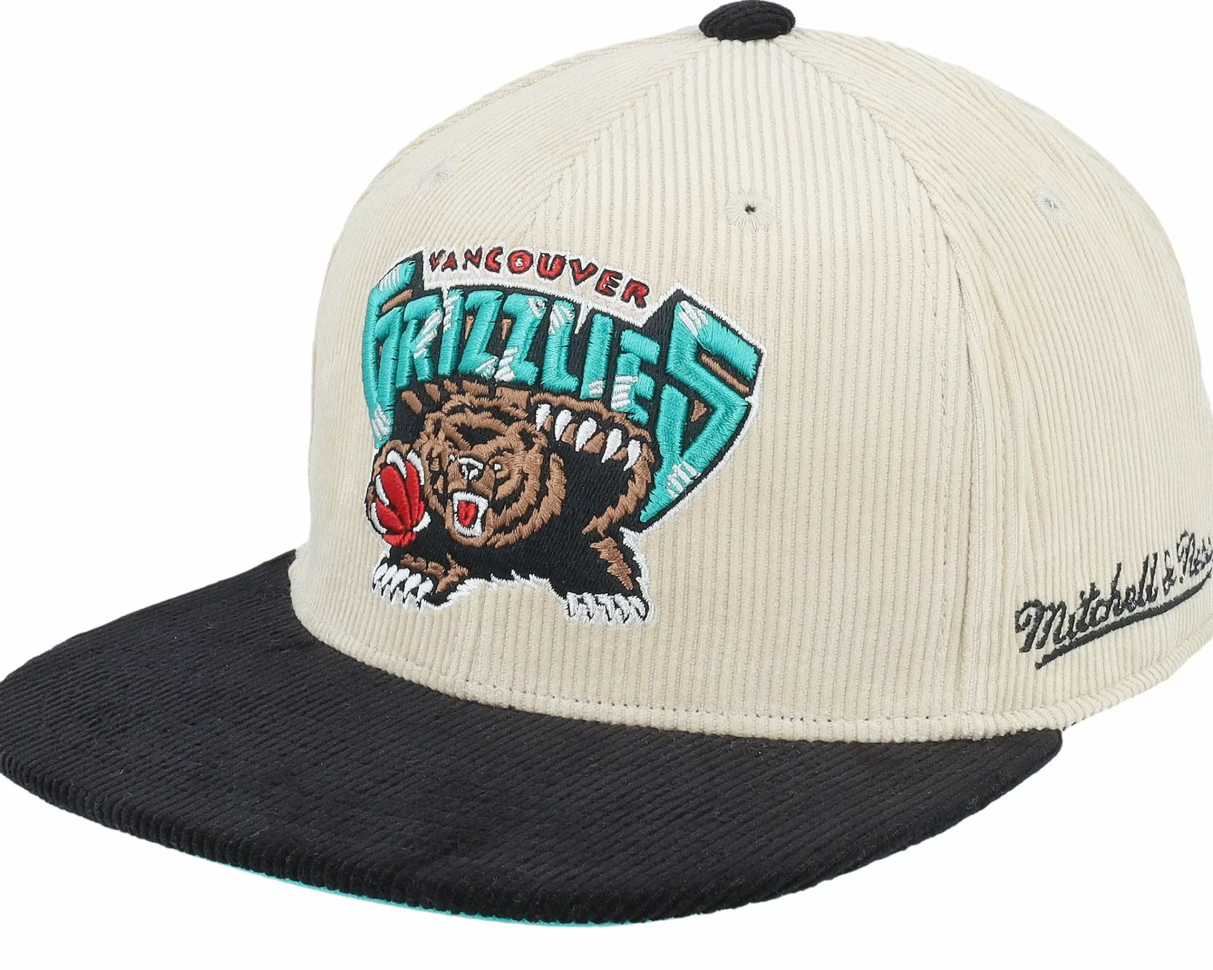 Mitchell & Ness Vancouver Grizzlies Team Cord Off White/Black Fitted - -Unisex Fitted
