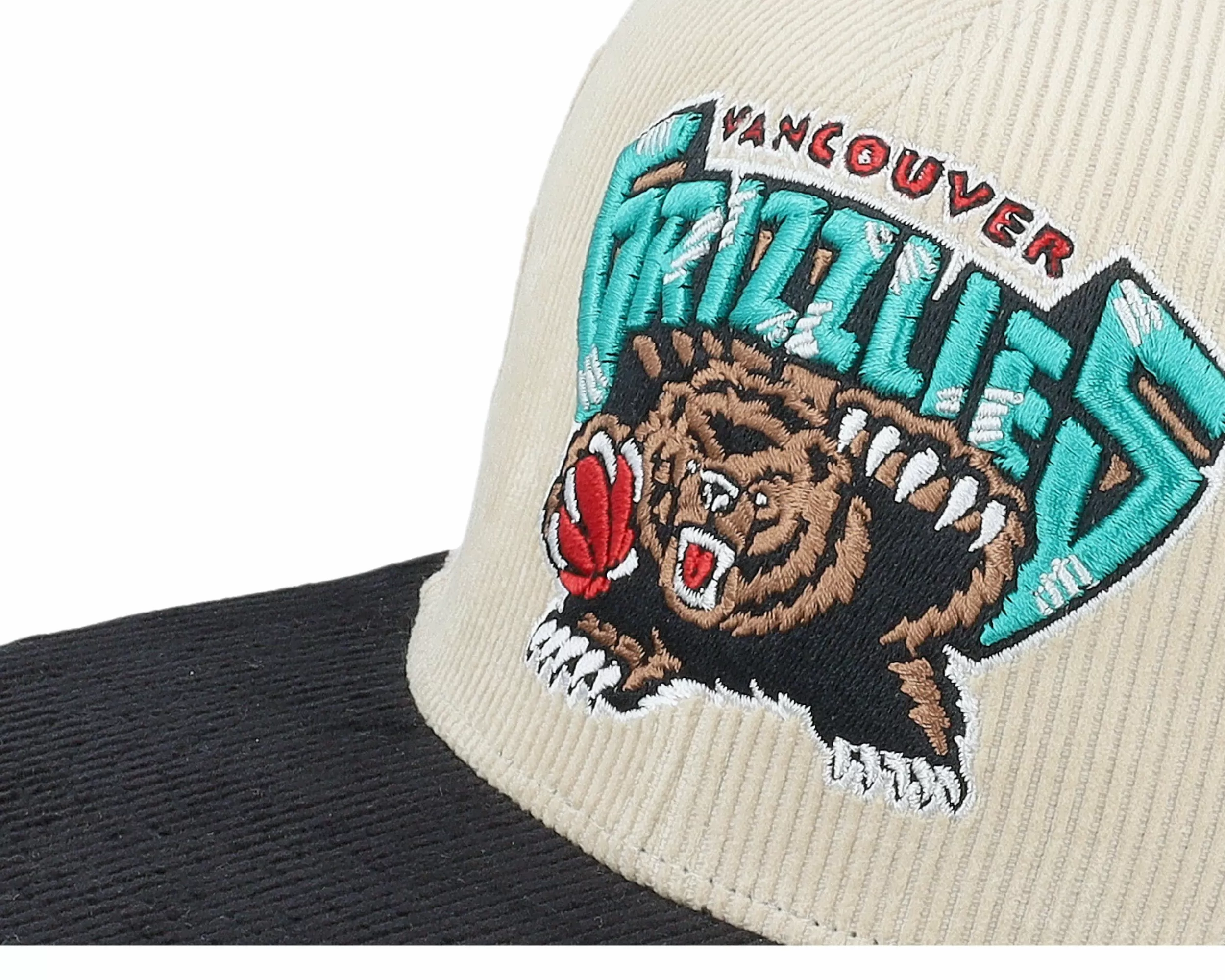 Mitchell & Ness Vancouver Grizzlies Team Cord Off White/Black Fitted - -Unisex Fitted