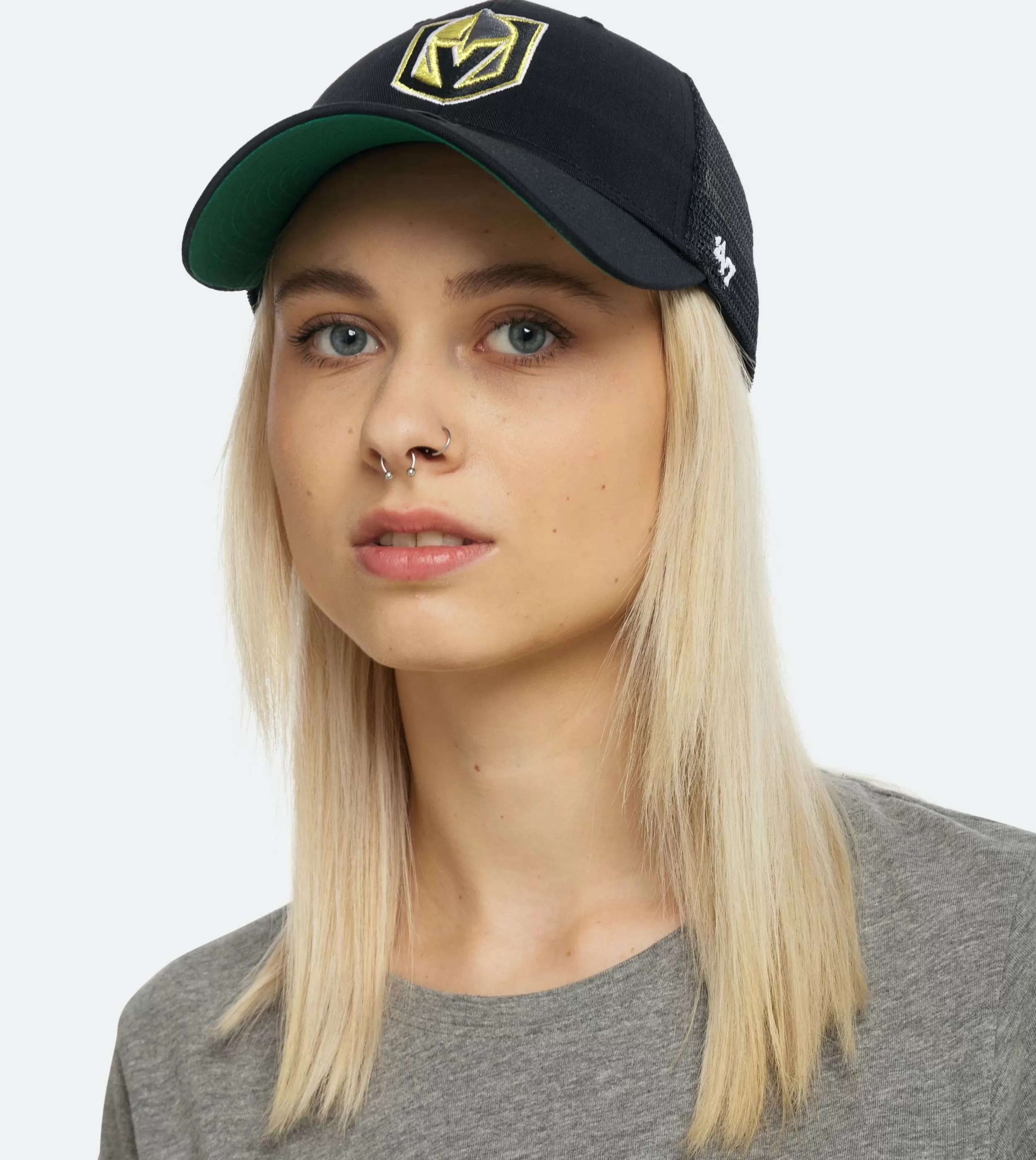 47 Brand Vegas Golden Knights Branson 47 Mvp Mesh Black/Bold Trucker - -Unisex Trucker
