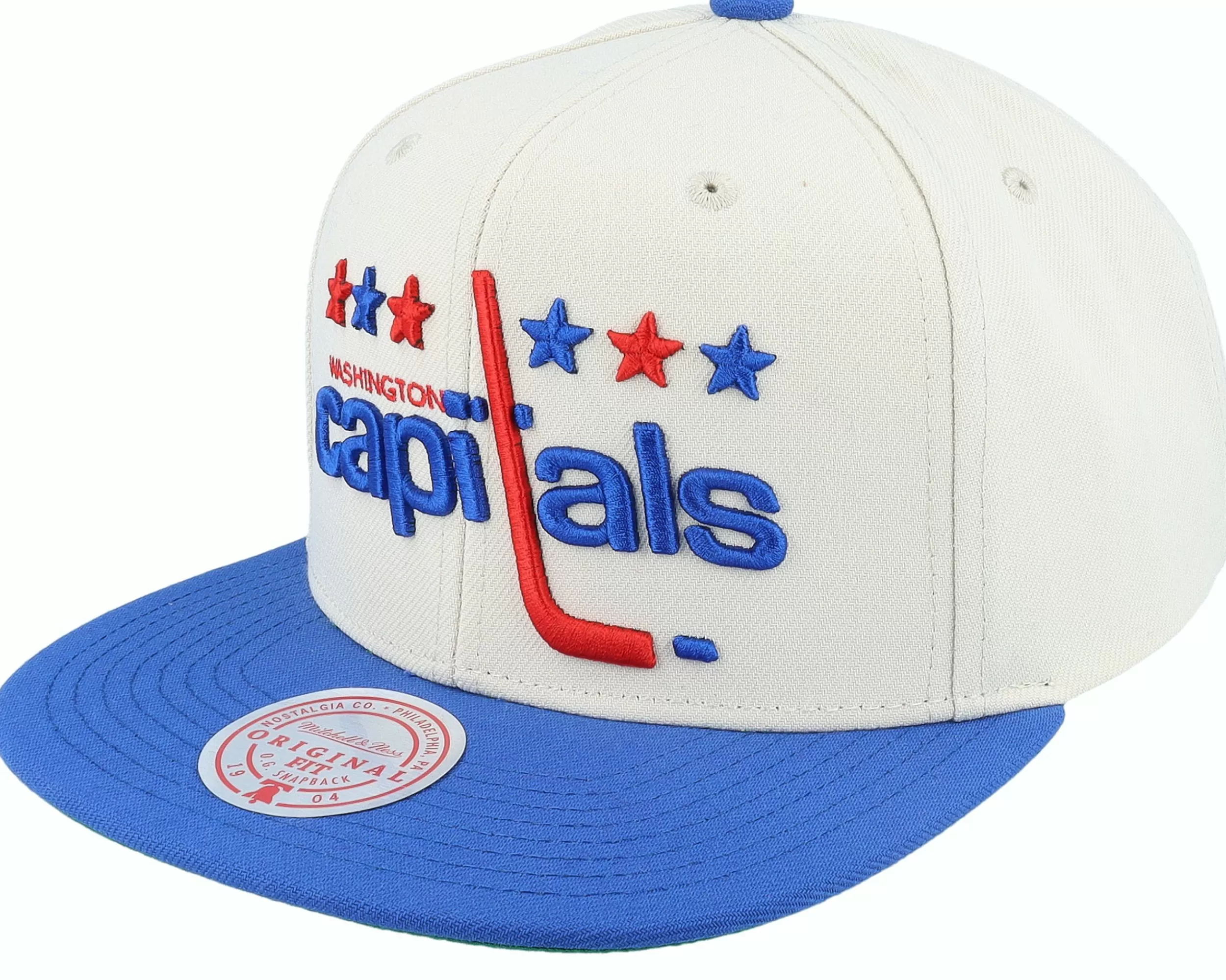 Mitchell & Ness Washington Capitals Vintage Off White/Blue Snapback - -Unisex Snapback