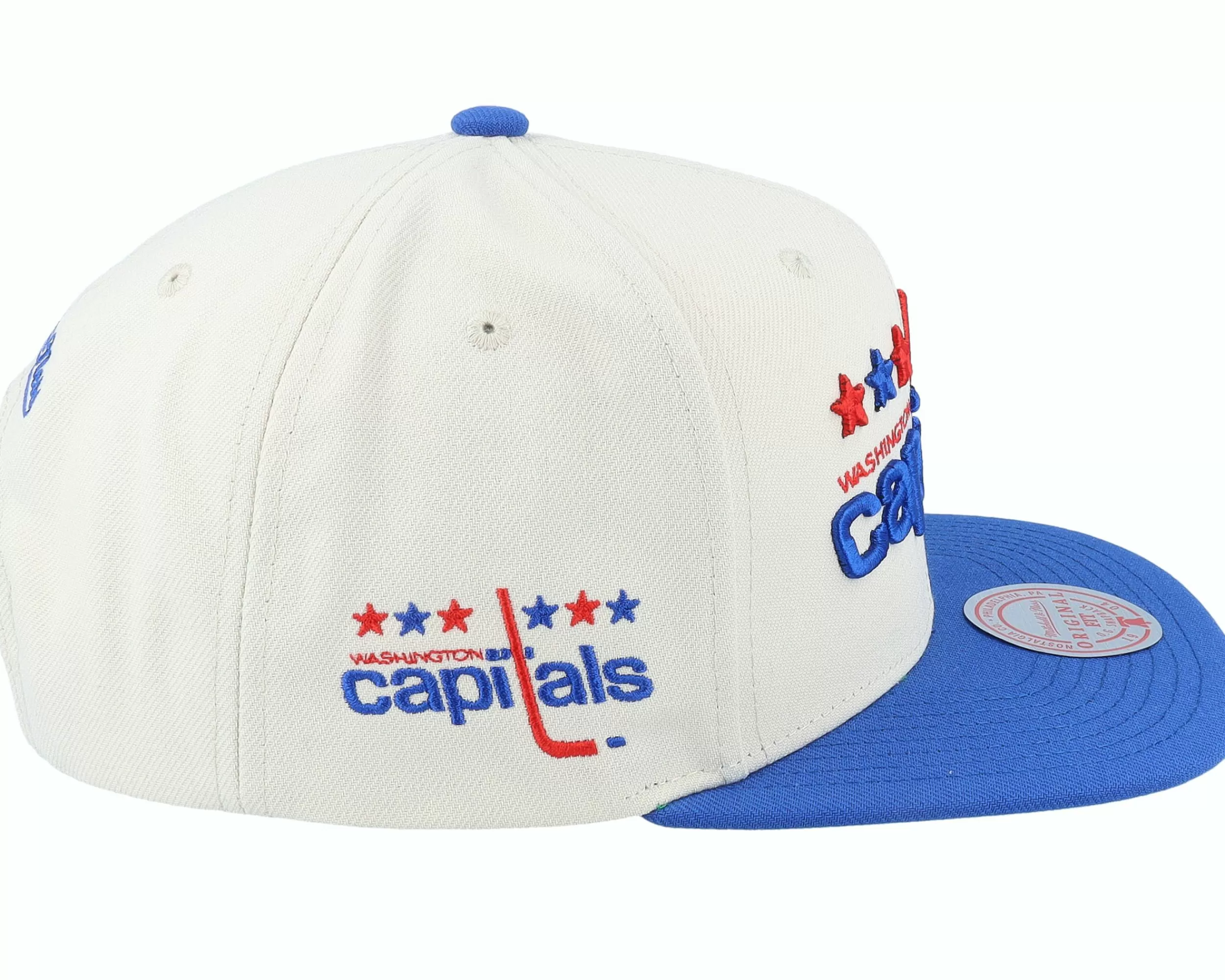 Mitchell & Ness Washington Capitals Vintage Off White/Blue Snapback - -Unisex Snapback