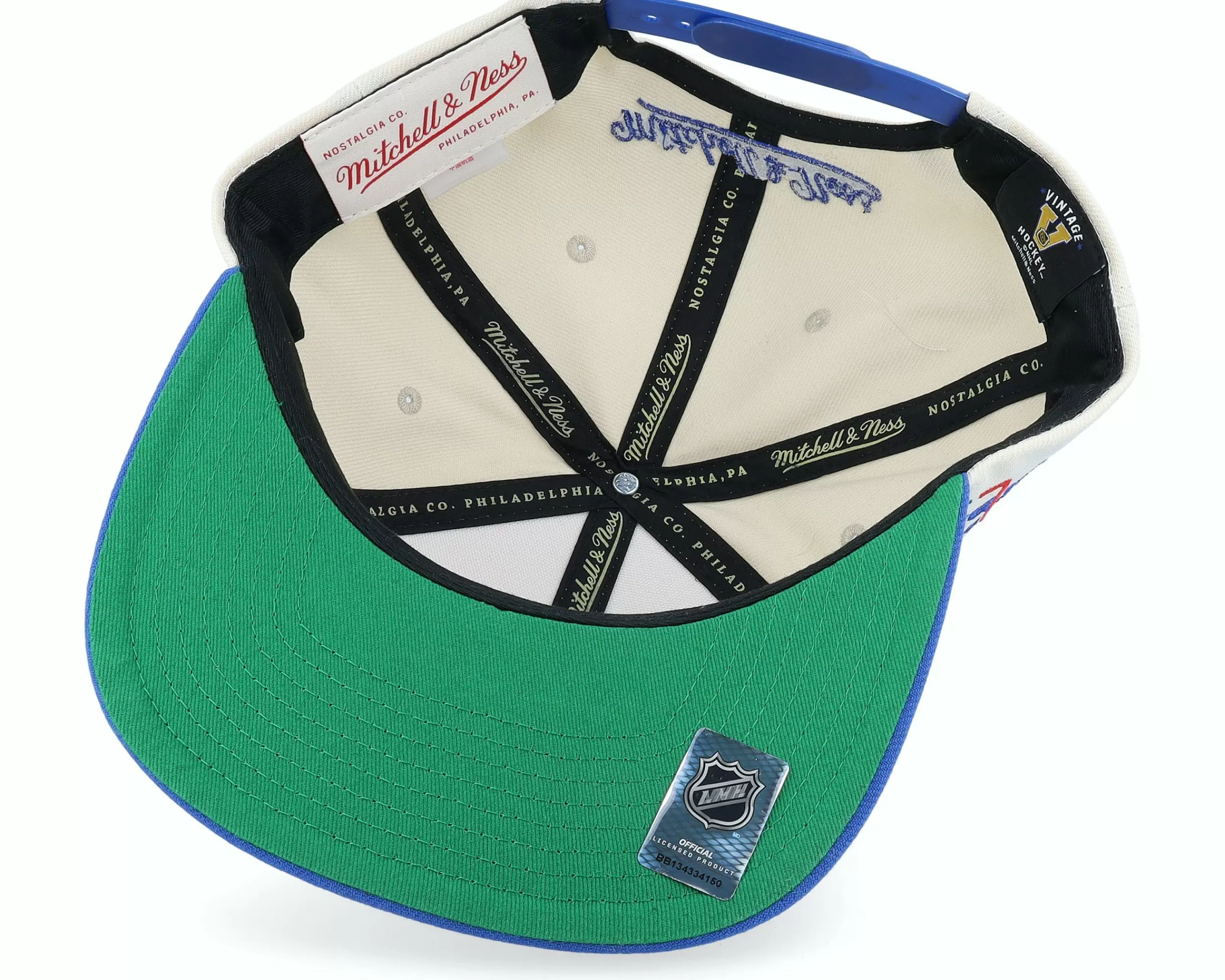 Mitchell & Ness Washington Capitals Vintage Off White/Blue Snapback - -Unisex Snapback