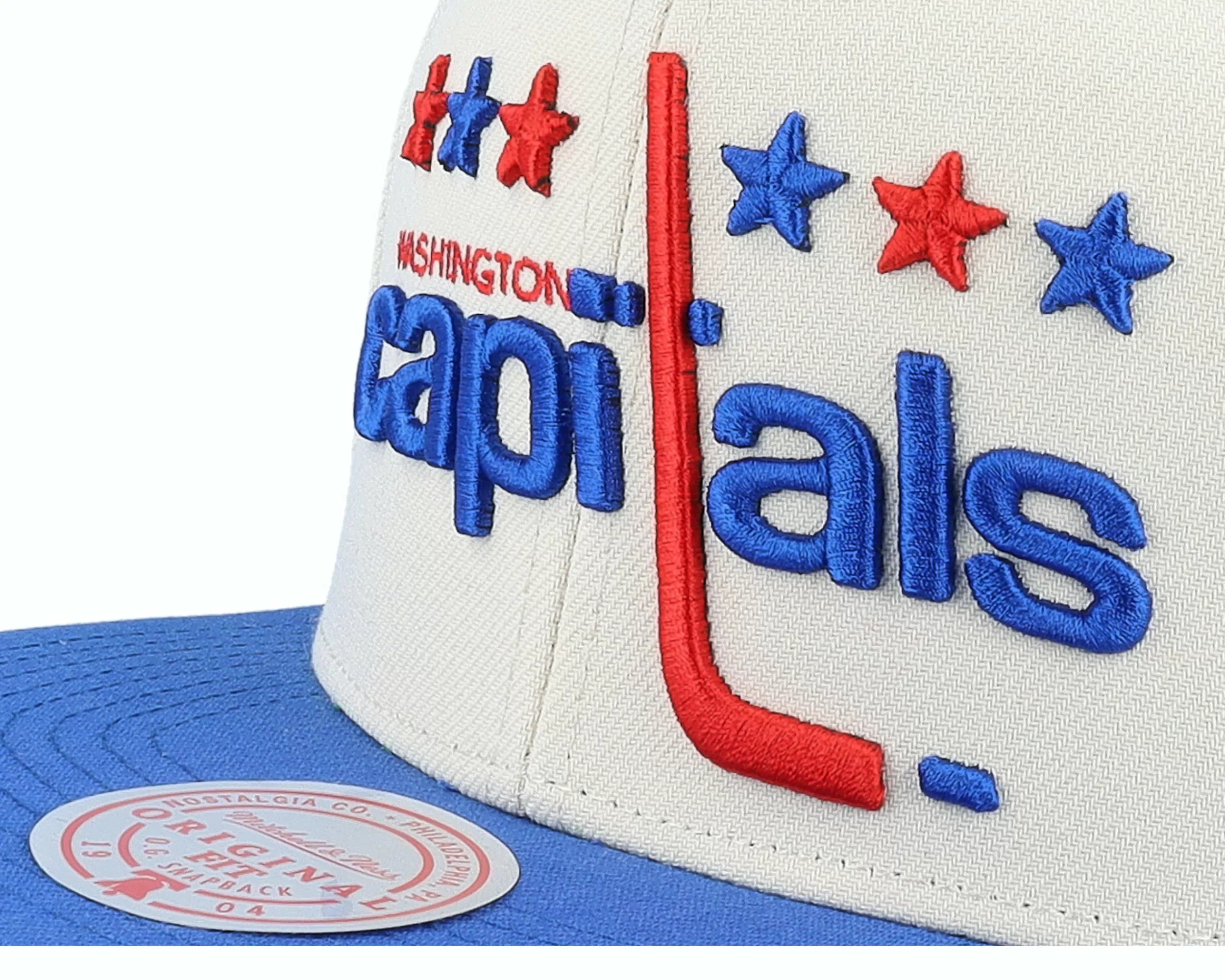 Mitchell & Ness Washington Capitals Vintage Off White/Blue Snapback - -Unisex Snapback