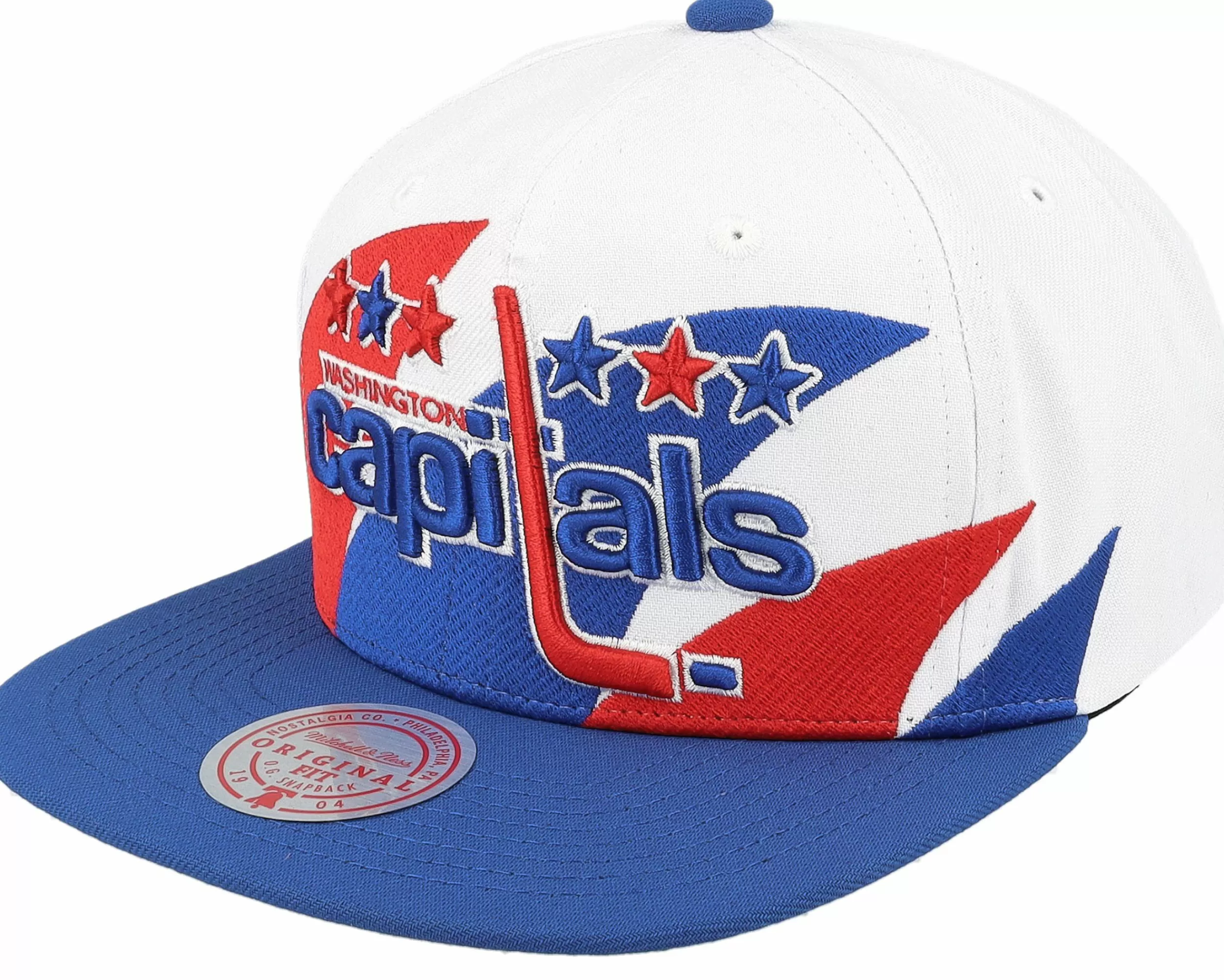 Mitchell & Ness Washington Capitals Vintage Sharktooth White/Blue Snapback - -Unisex Snapback